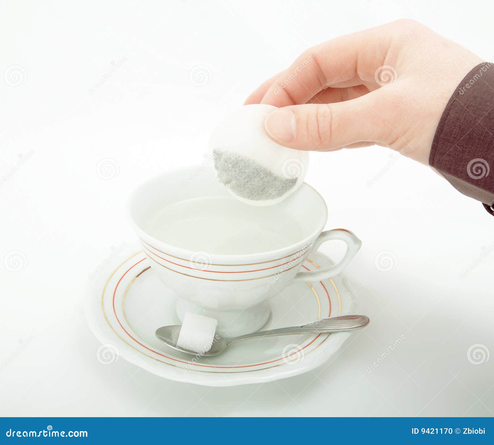 Cup of hot water for tea. stock photo. Image of brewed 9421170