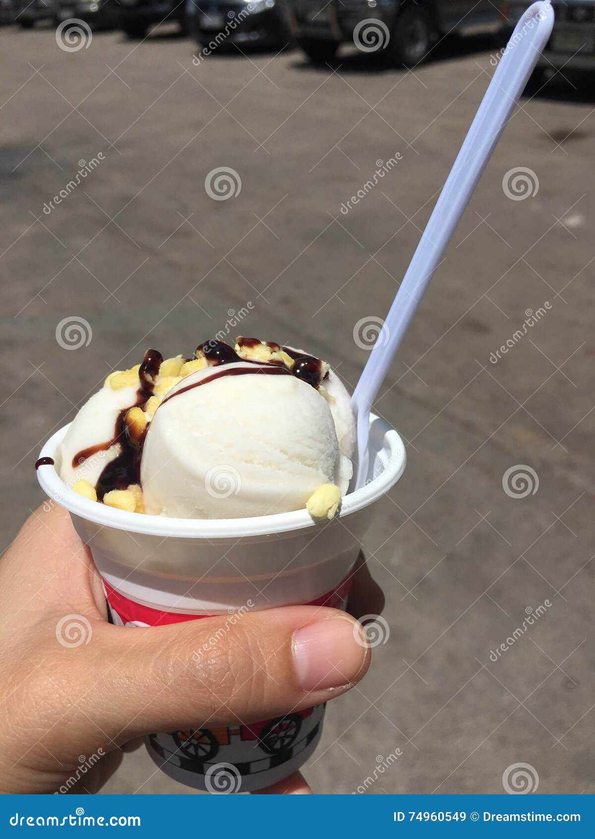 Cup of Ice Cream in Hot Weather Stock Image Image of vacation, sweet