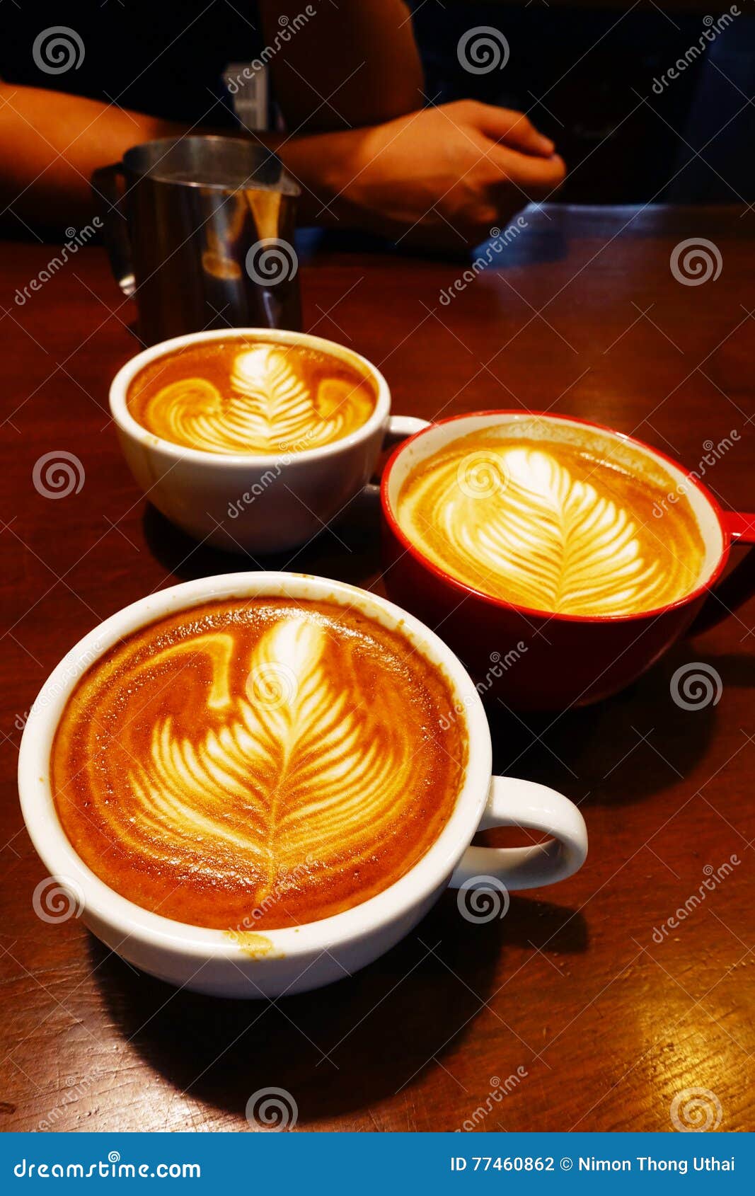 Cup of latte art coffee stock photo. Image of design - 77460862