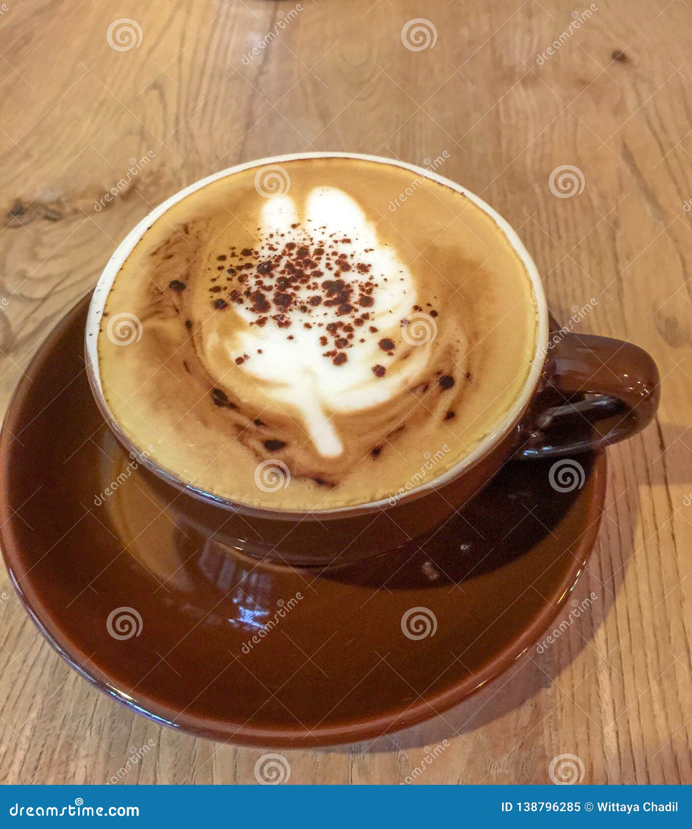 Cup of Latte. Latte Art Coffee. Stock Image - Image of coffee