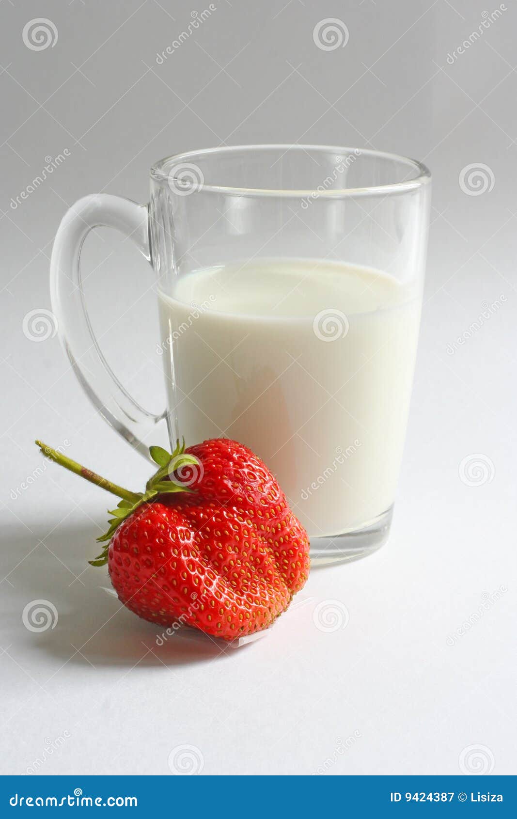 Cup Of Milk With Strawberry Stock Image Image of tropical, fruit 9424387