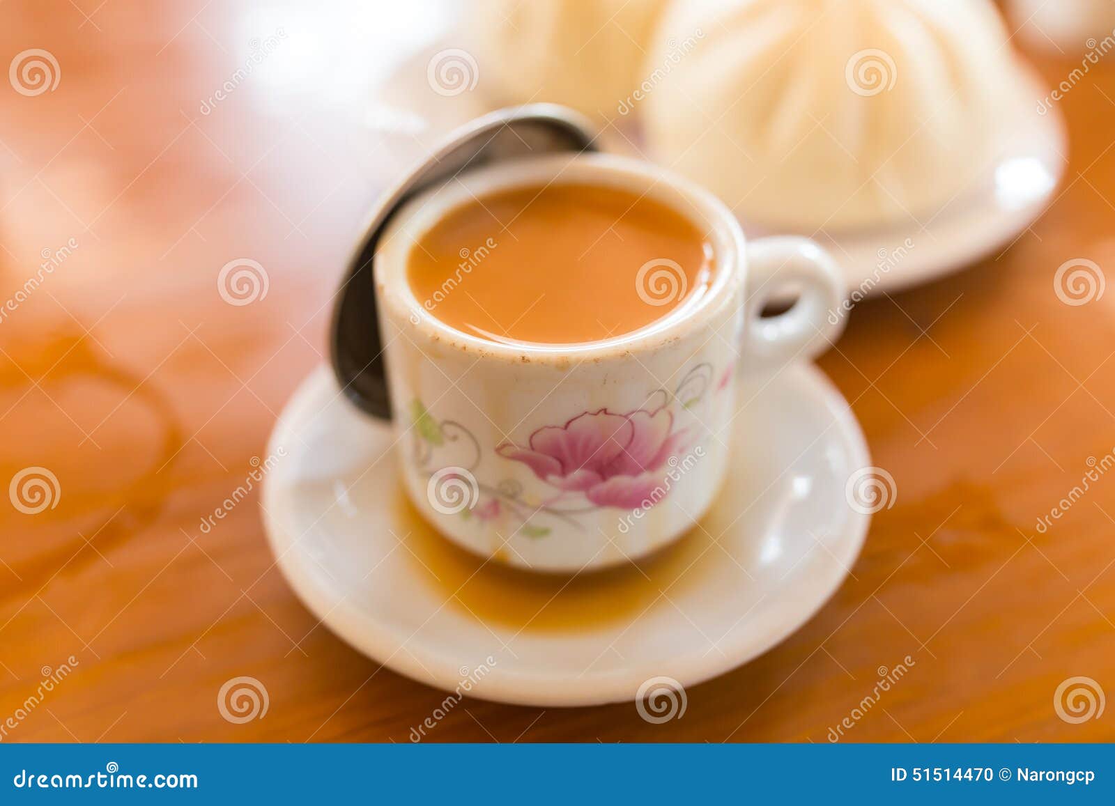 Cup of Milk Tea and Steamed Bun Stock Photo Image of liquid, brown