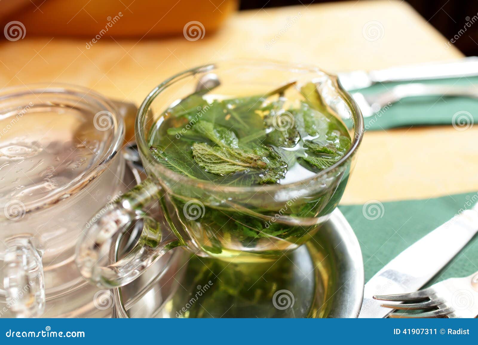 Cup of mint tea stock image. Image of lime, glass, healthy 41907311