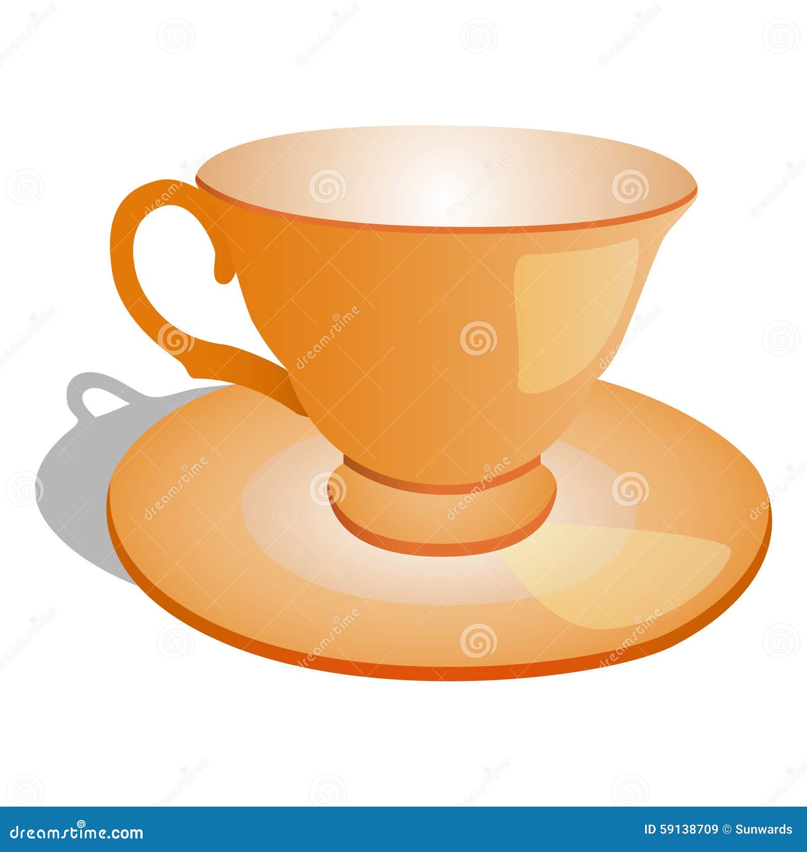 Cup and plate stock vector. Illustration of pottery, caffeine 59138709