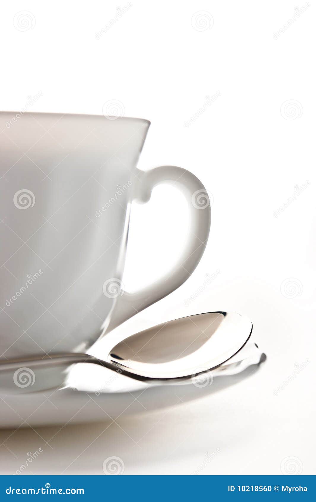 Cup with saucer and spoon stock photo. Image of background 10218560