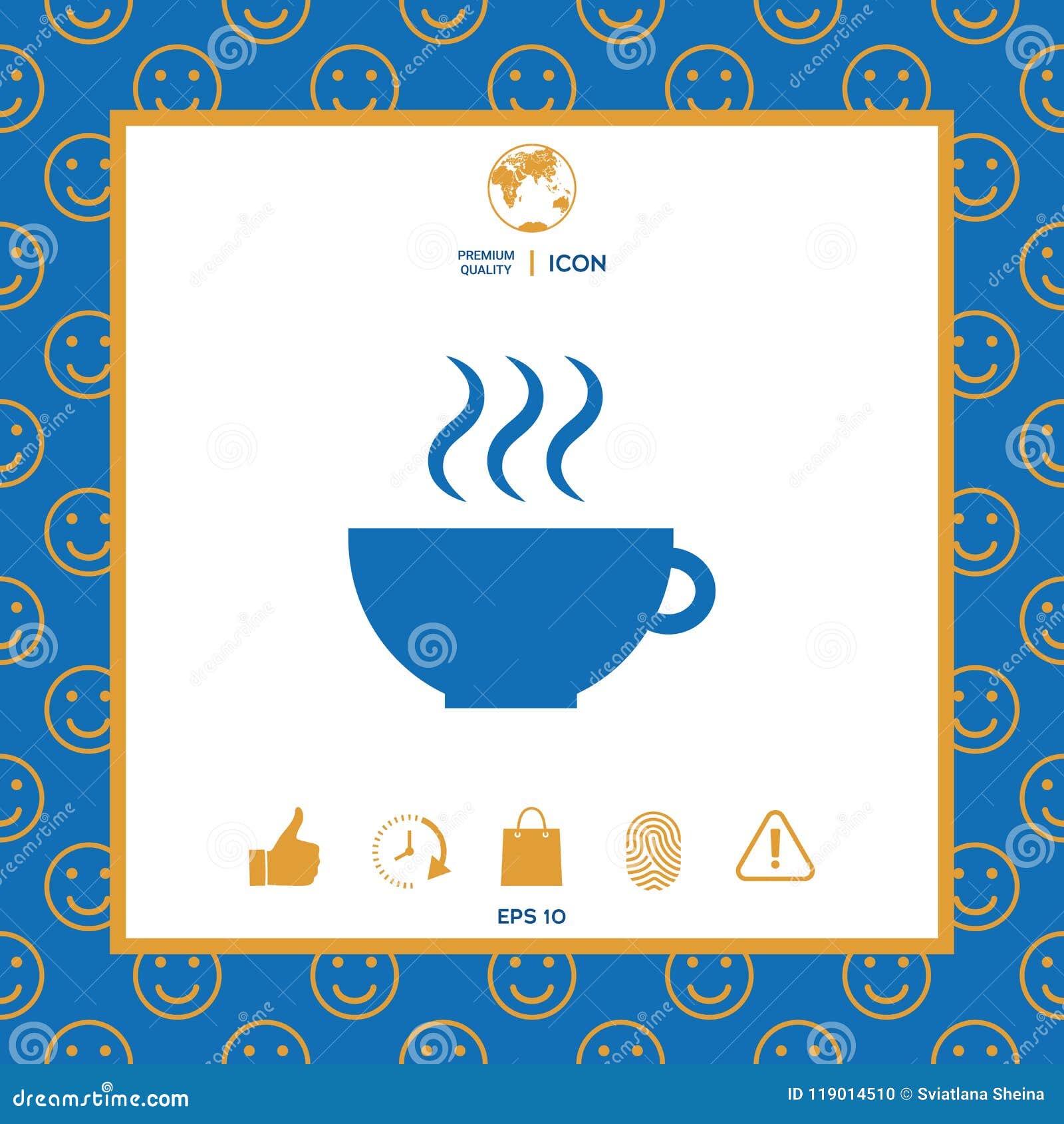 Cup with steam stock vector. Illustration of smoke, break 119014510