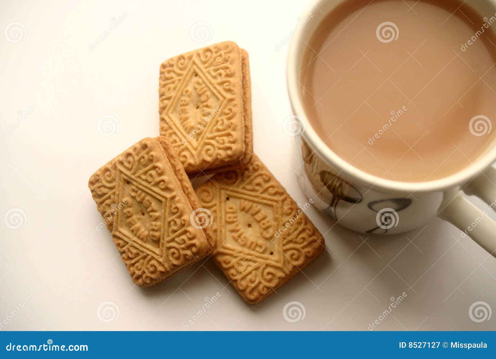 A cup of tea and a biscuit stock image. Image of break 8527127