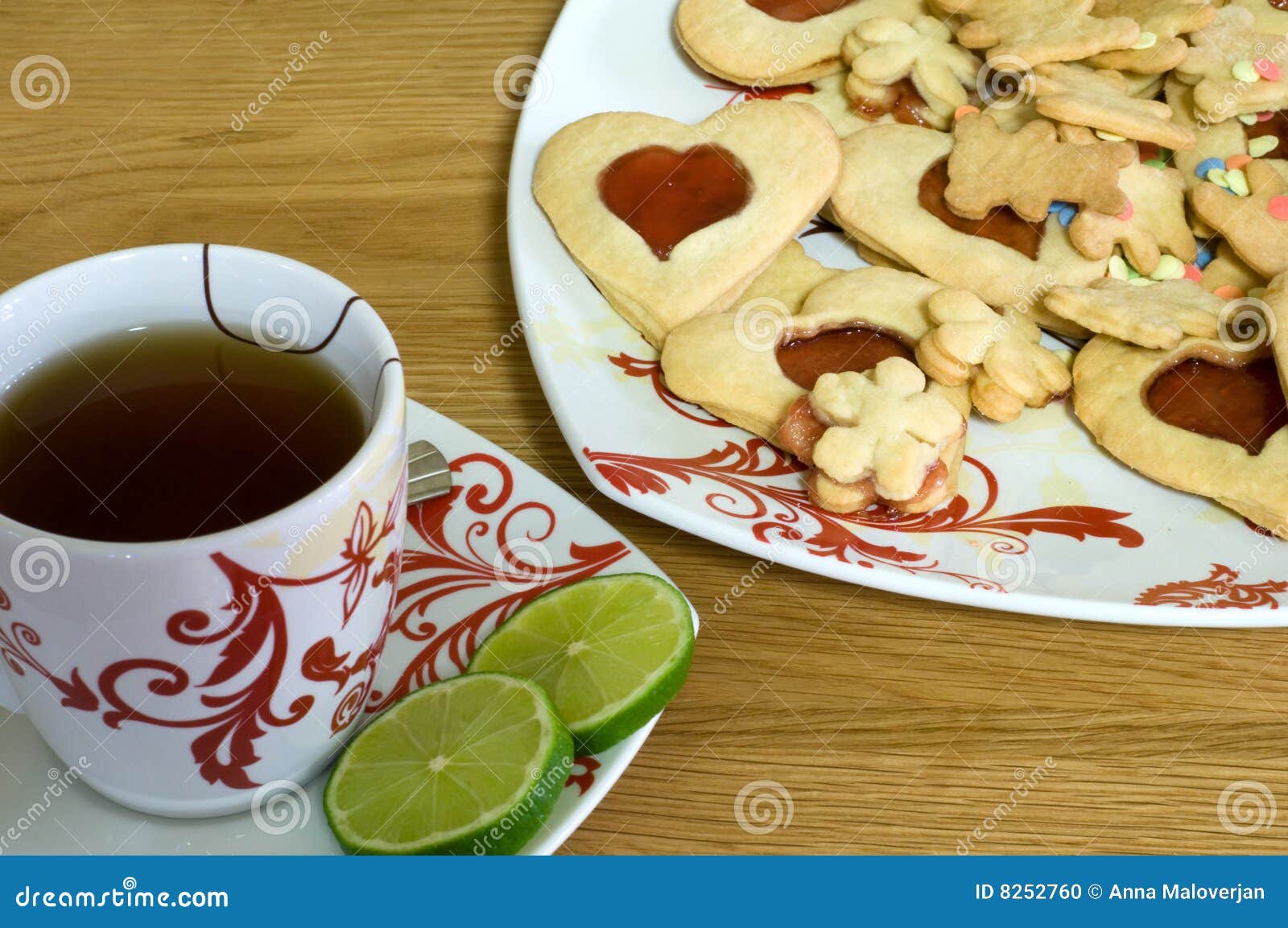 Cup of tea with cookies stock photo. Image of delicious 8252760