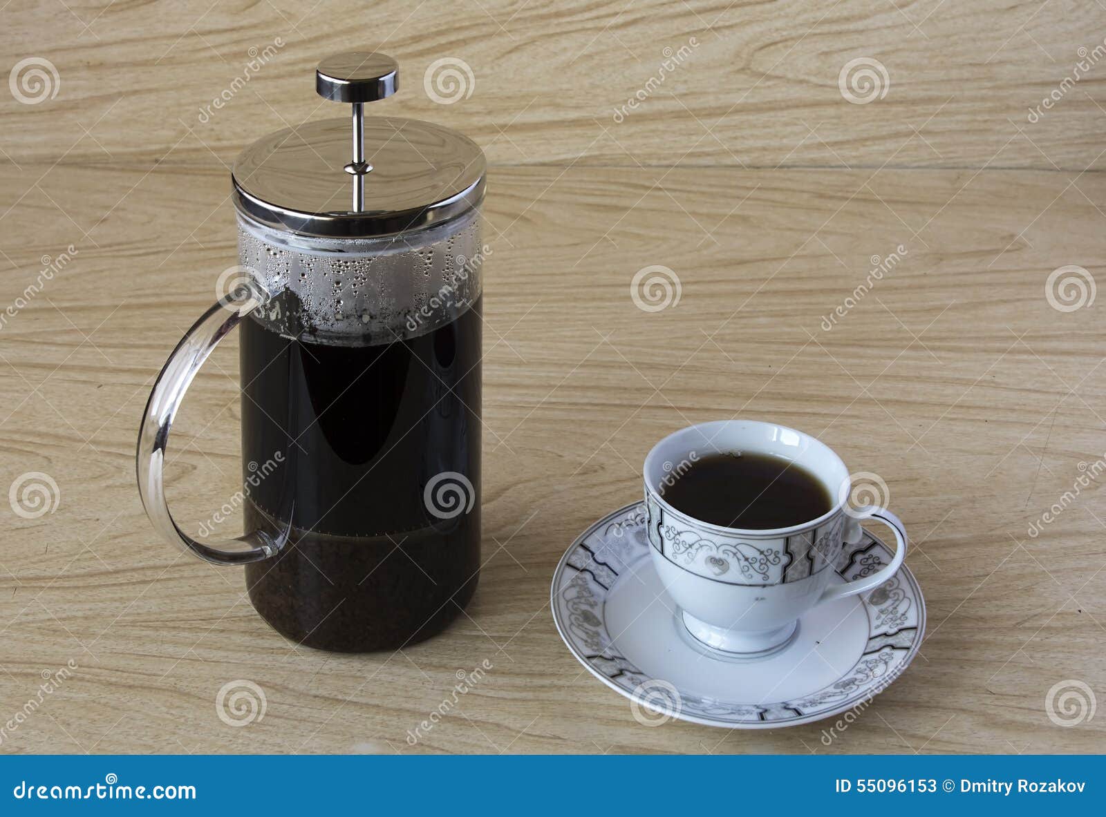 Cup of Tea and French Press Stock Image Image of french, dish 55096153