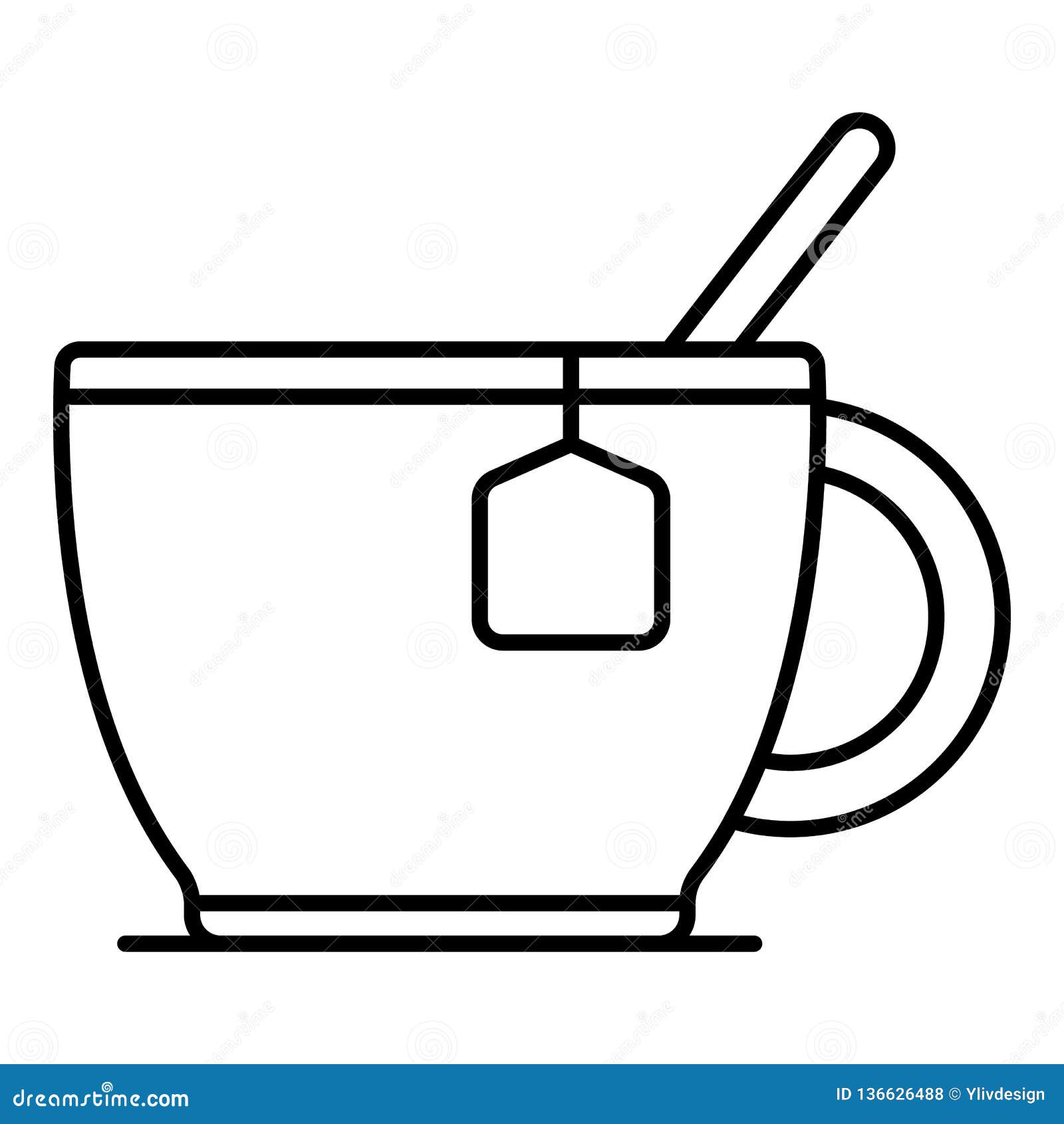 Cup of Tea Icon, Outline Style Stock Vector - Illustration of outline