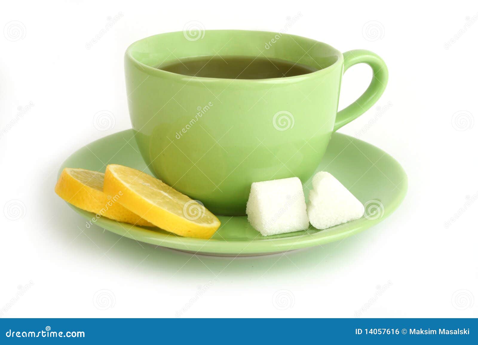 Cup Of Tea With Lemons And Lumps Of Sugar Stock Photo Image of liquid