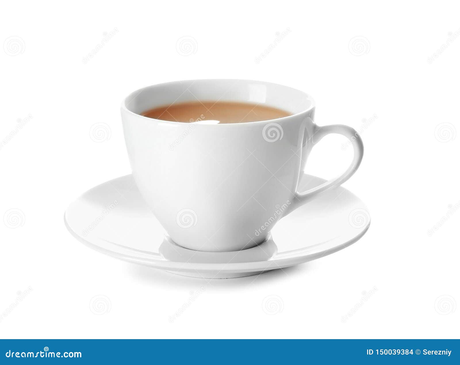 White Milk On A Cup Lateral View Horizontal Image RoyaltyFree Stock
