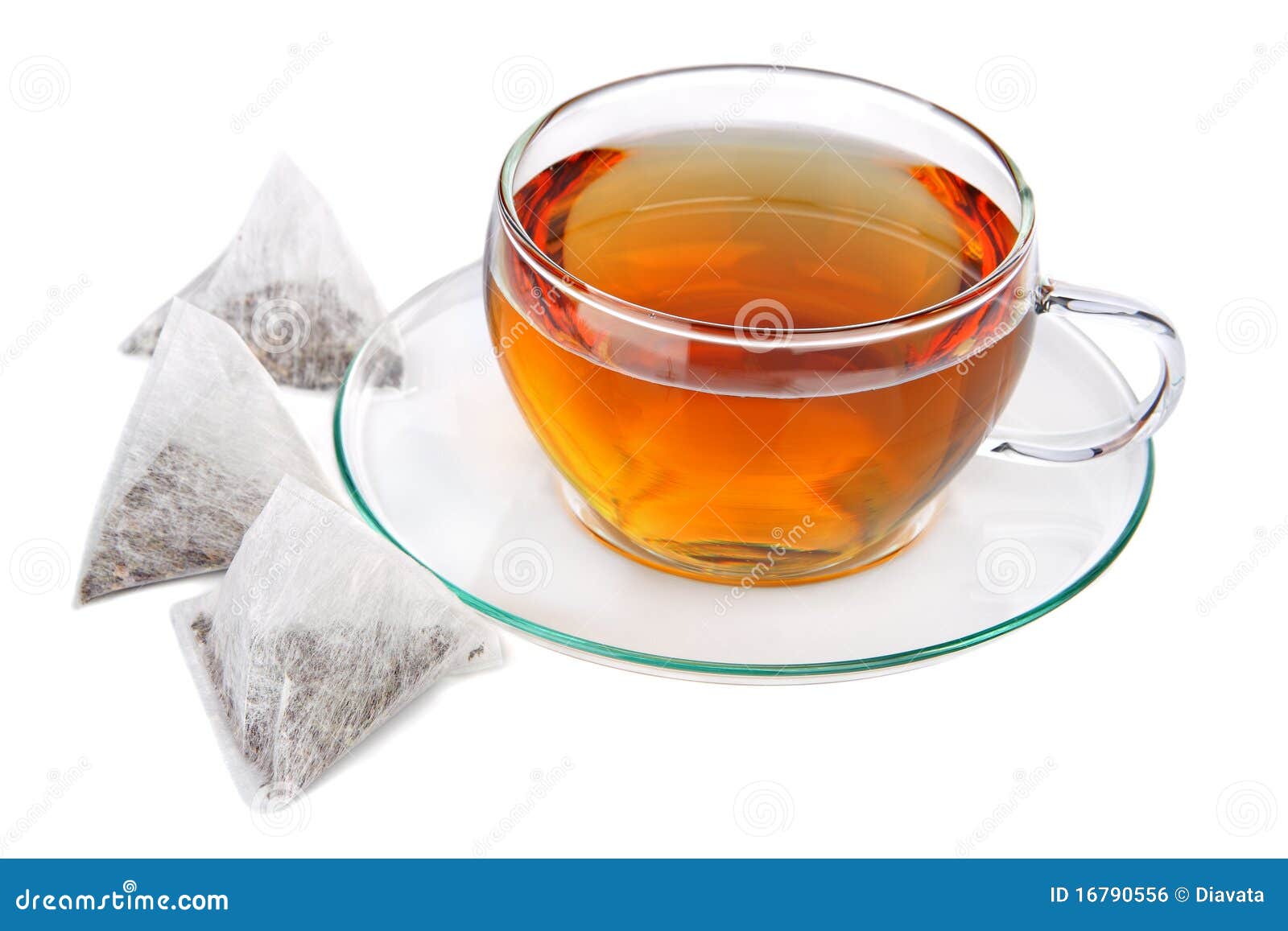 Cup Of Tea With Pyramid Teabags Stock Photo Image of drink, orange