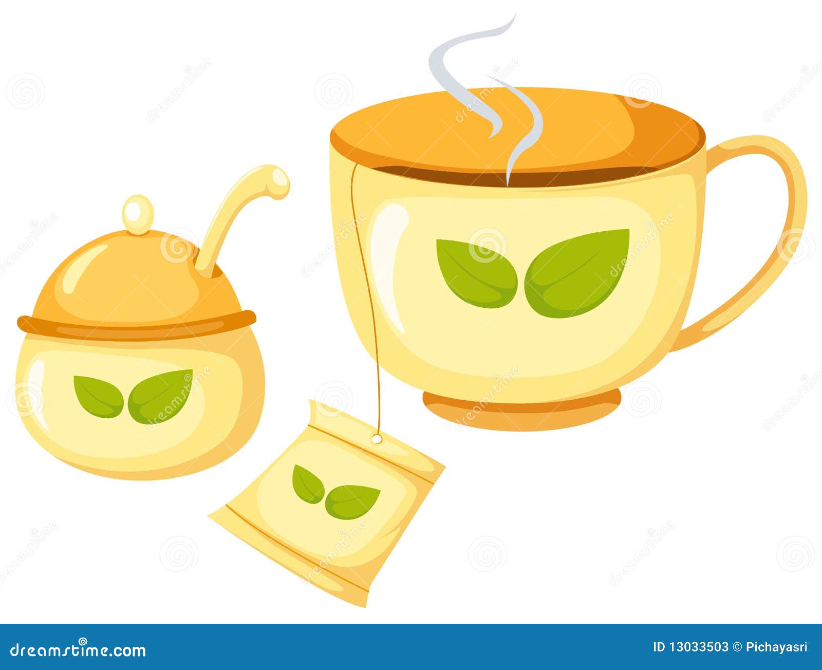 Cup of tea with sugar stock vector. Illustration of breakfast 13033503