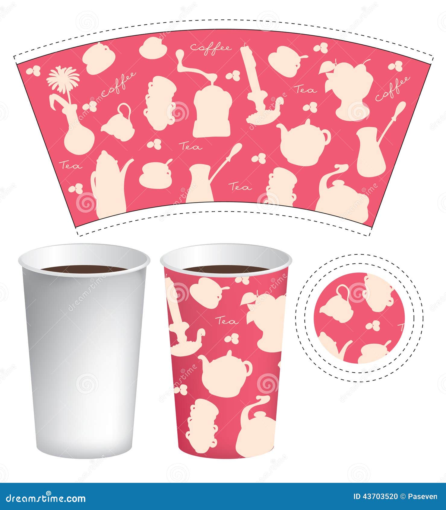 Download Cup template stock vector. Illustration of grinder, beverage - 43703520