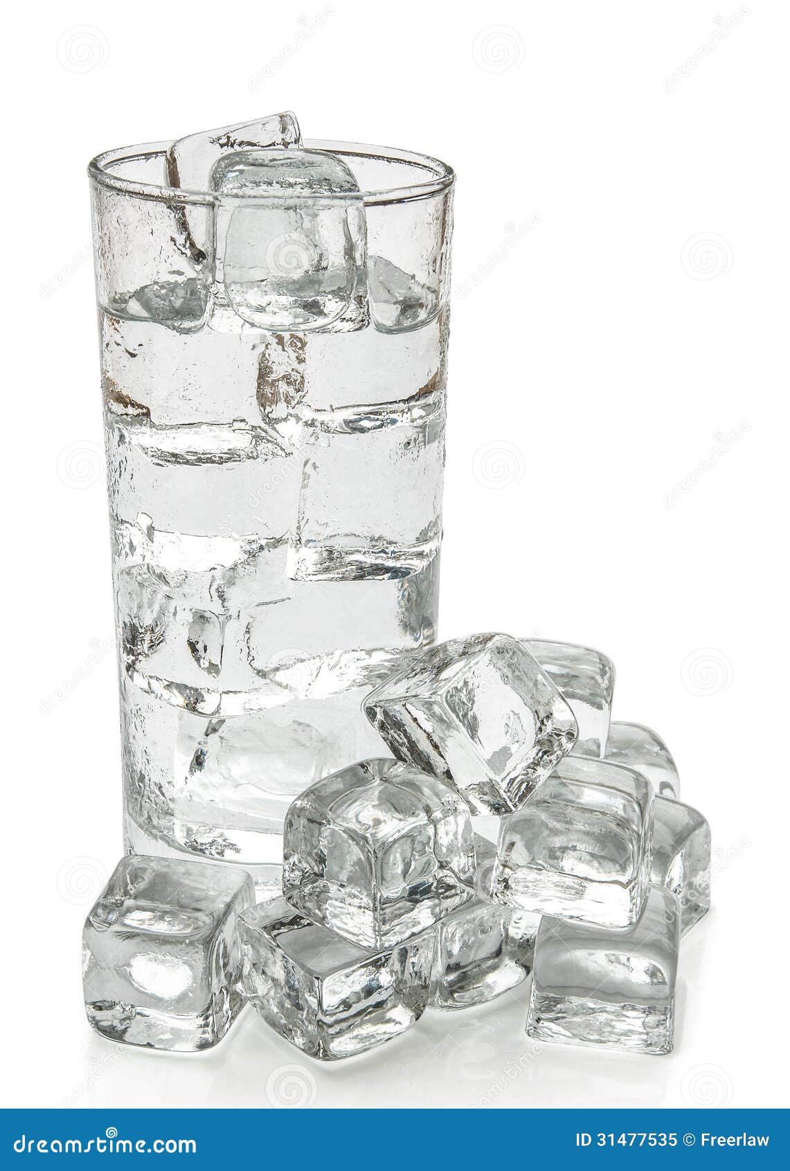 Cup Of Water And Ice Cubes Stock Image Image Of Beverage