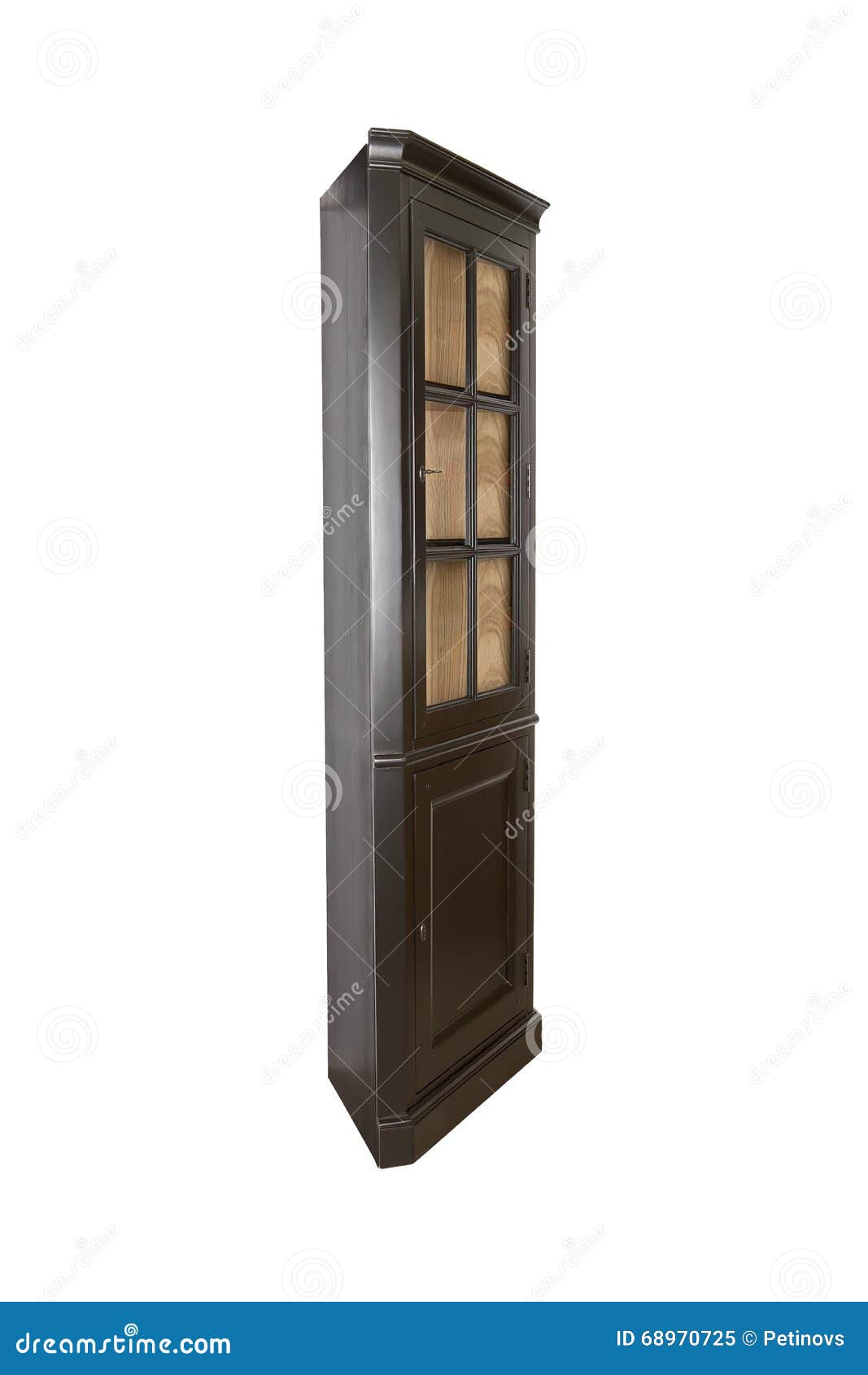 Cupboard With Glass Doors Front Wie Isolated On A White