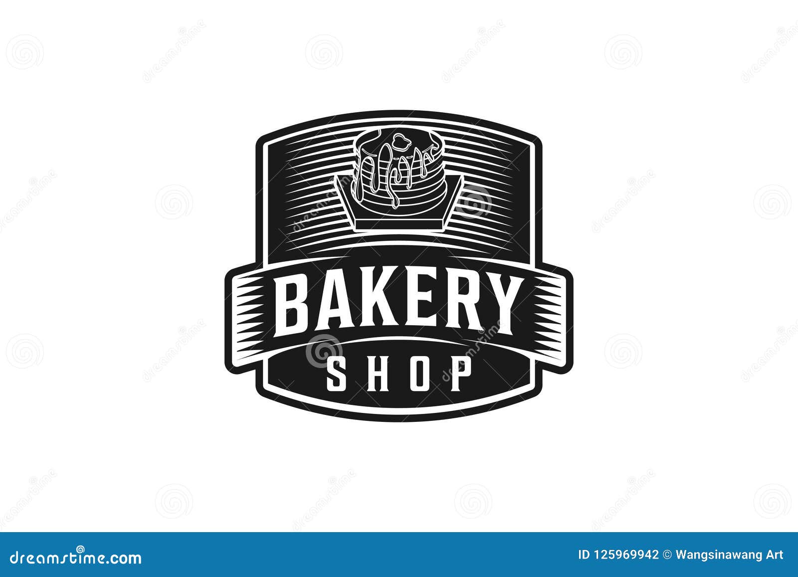 Cupcake Bakery Shop Logo Design. Stock Vector - Illustration of cake ...