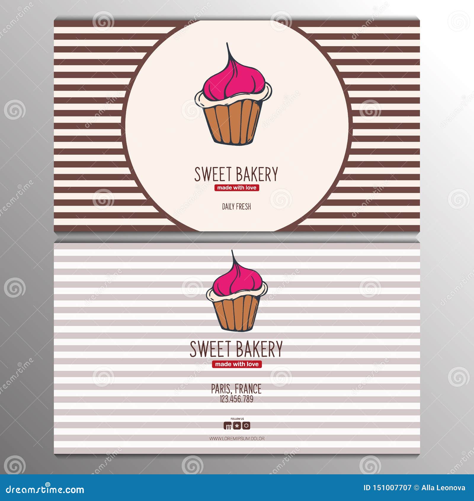 Cupcake or Cake Business Card Template for Bakery or Pastry. Stock Intended For Cake Business Cards Templates Free