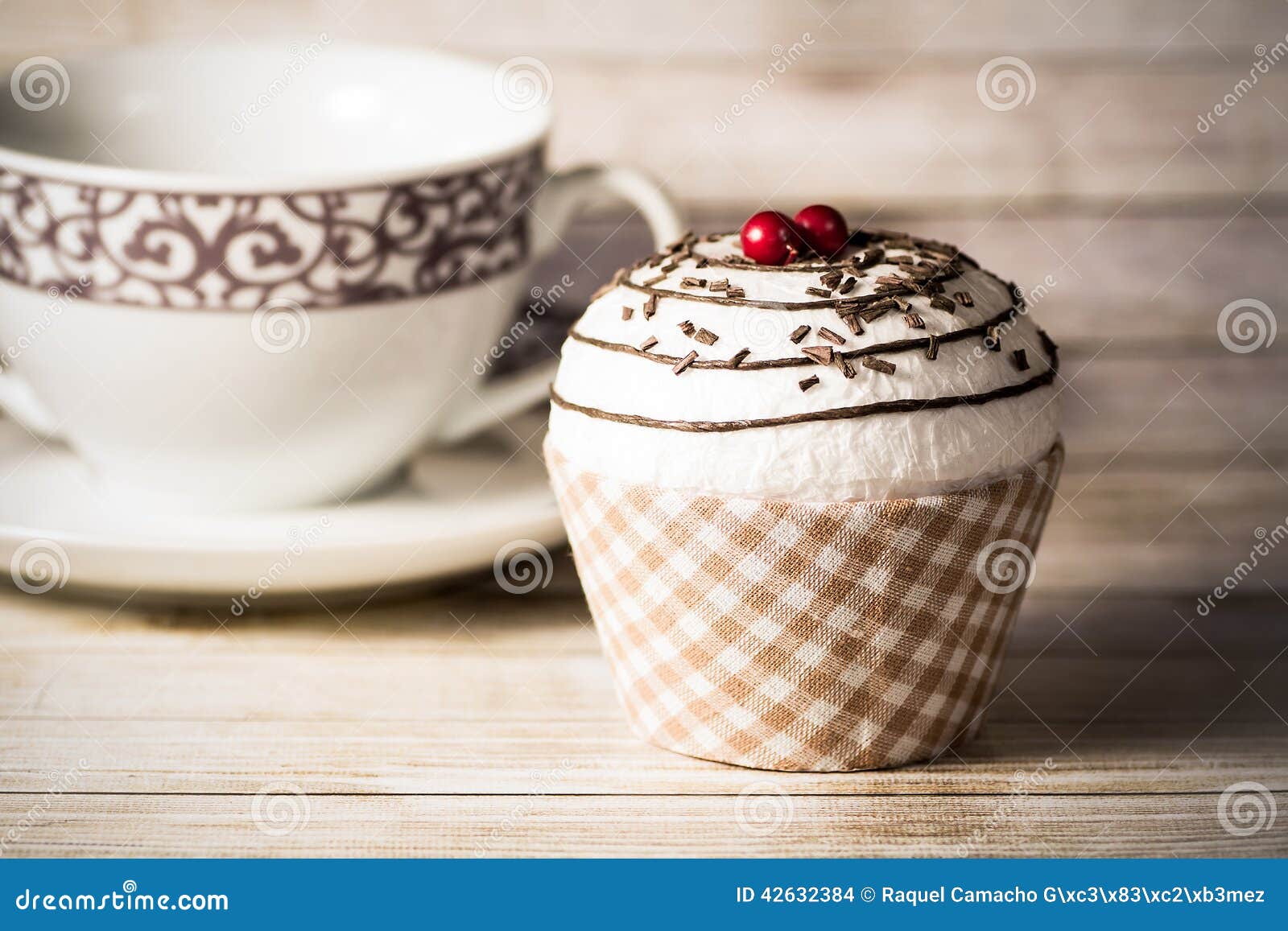 Cupcake and coffee cup stock photo. Image of calories 42632384