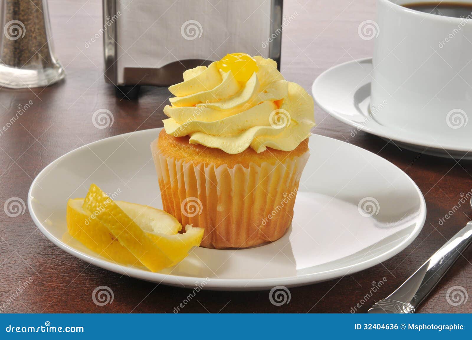 Cupcake and coffee stock photo. Image of snack, icing 32404636