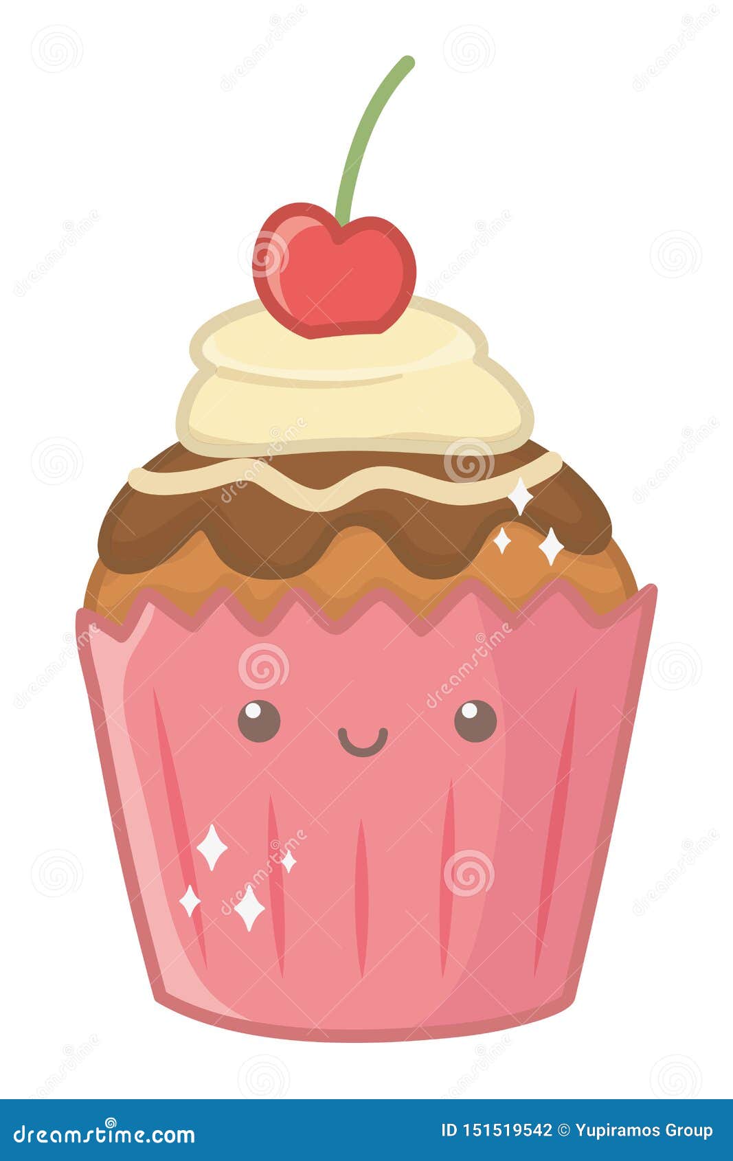 Cupcake Dessert Cartoon Design Vector Illustrator Stock Vector -  Illustration of party, vector: 151519542