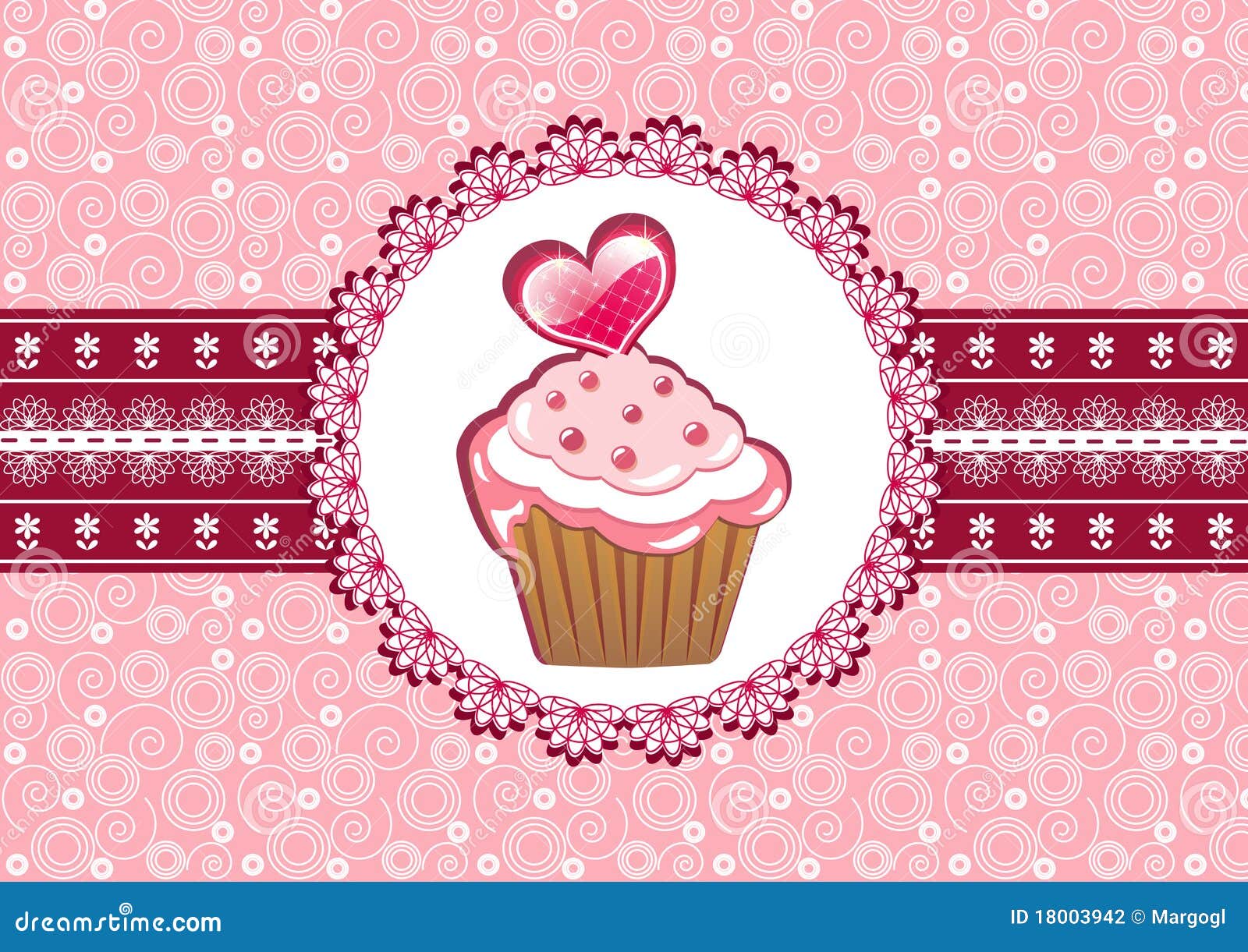 cupcake on the doily.