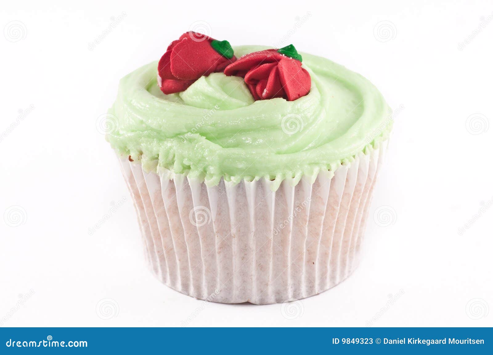Cupcake with Green Frosting Stock Image Image of cupcake, rose 9849323