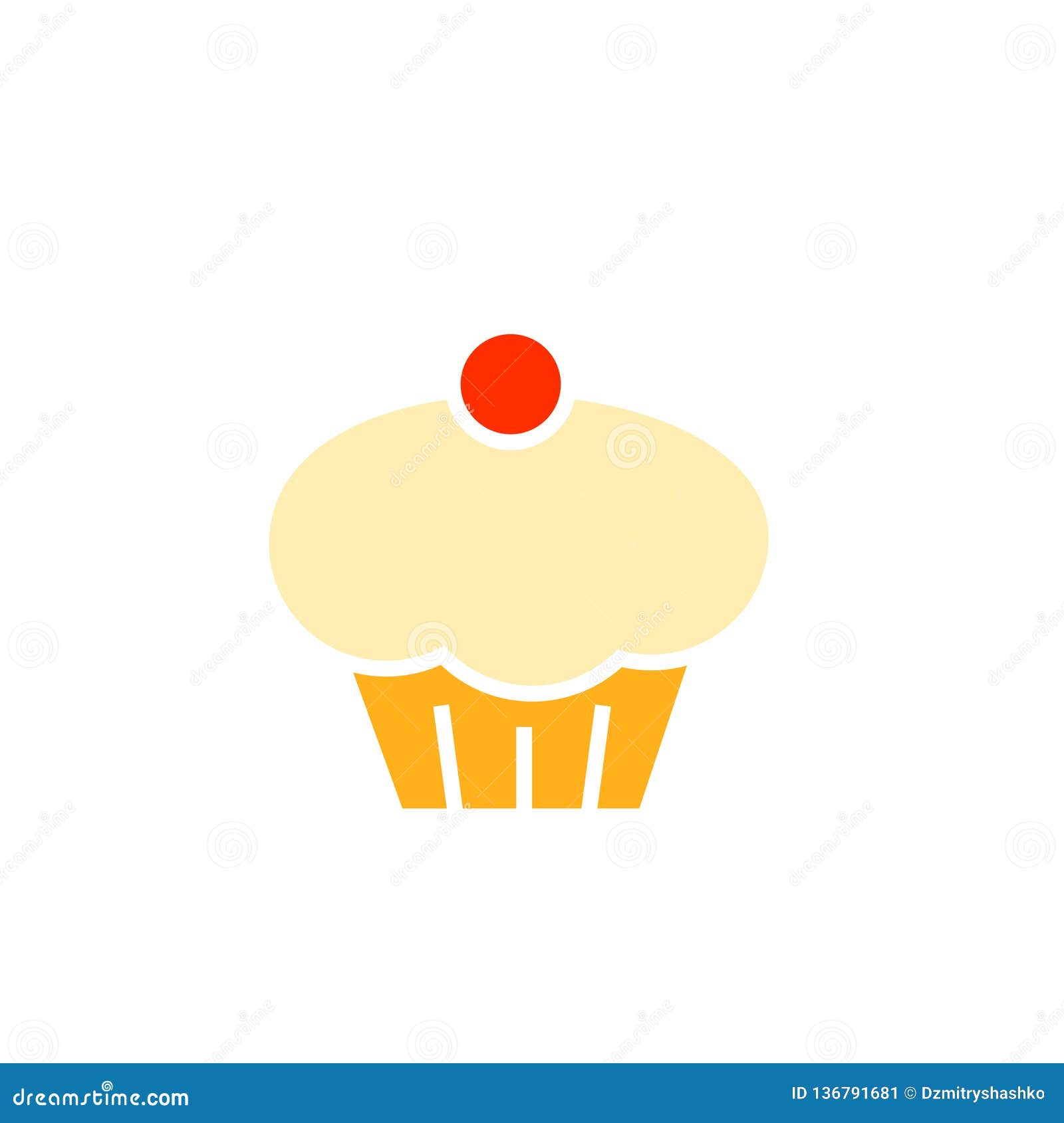 Cupcake icon stock vector. Illustration of icon, gourmet - 136791681