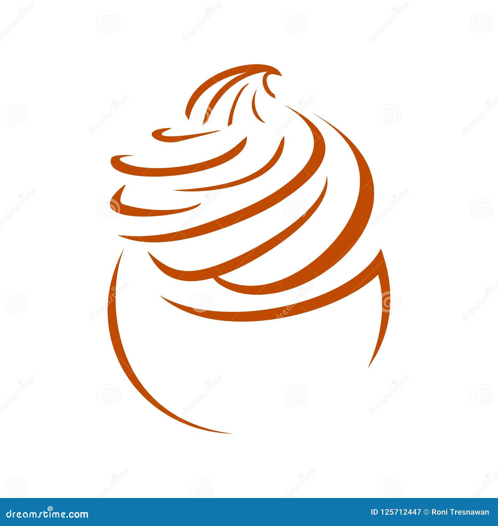 Cupcake Line Art Whip Cream Symbol Design Stock Vector - Illustration ...