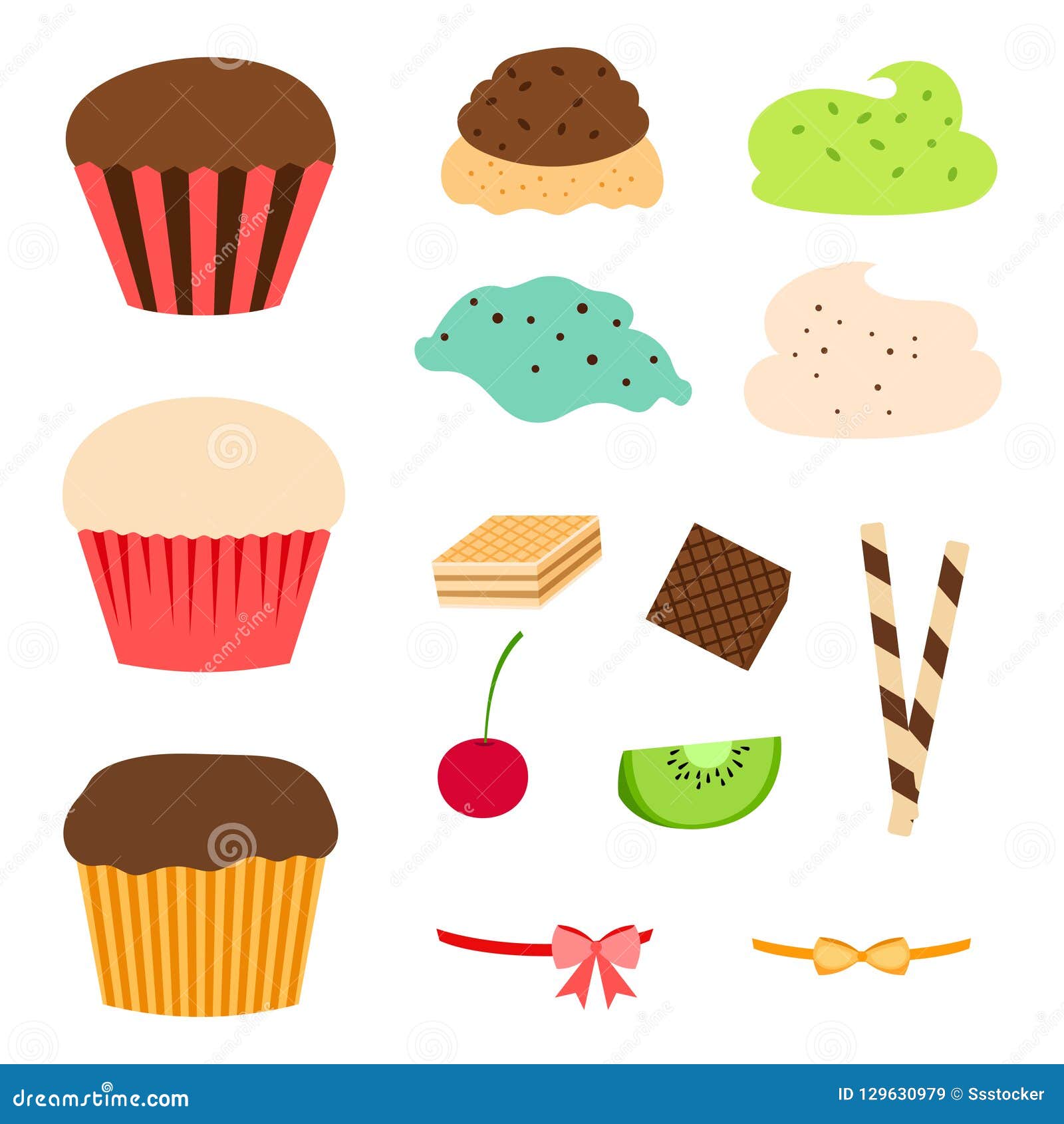 Cupcake makers set stock vector. Illustration of glaze 129630979