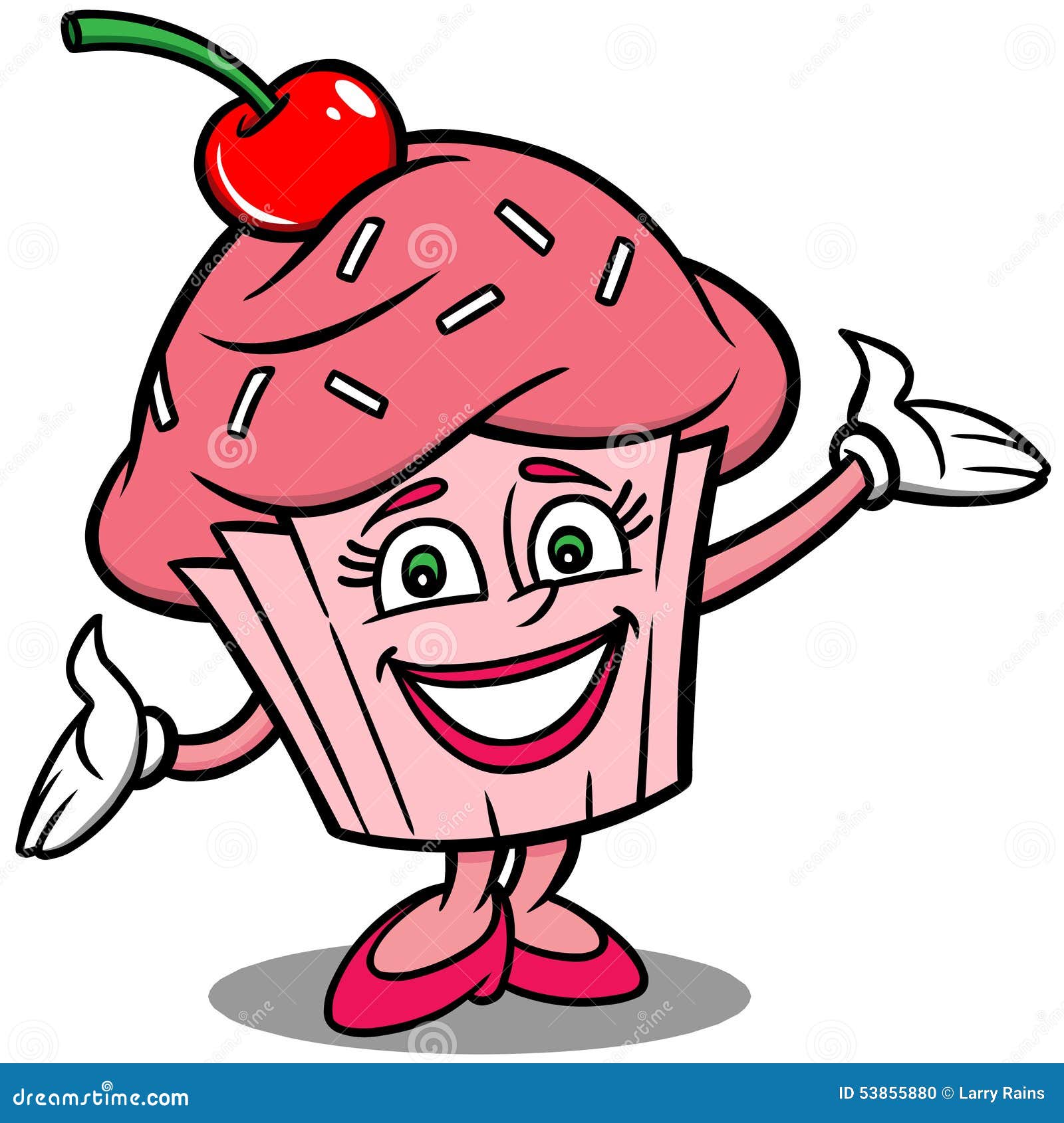 Cupcake Mascot stock vector. Illustration of muffin, sprinkles 53855880
