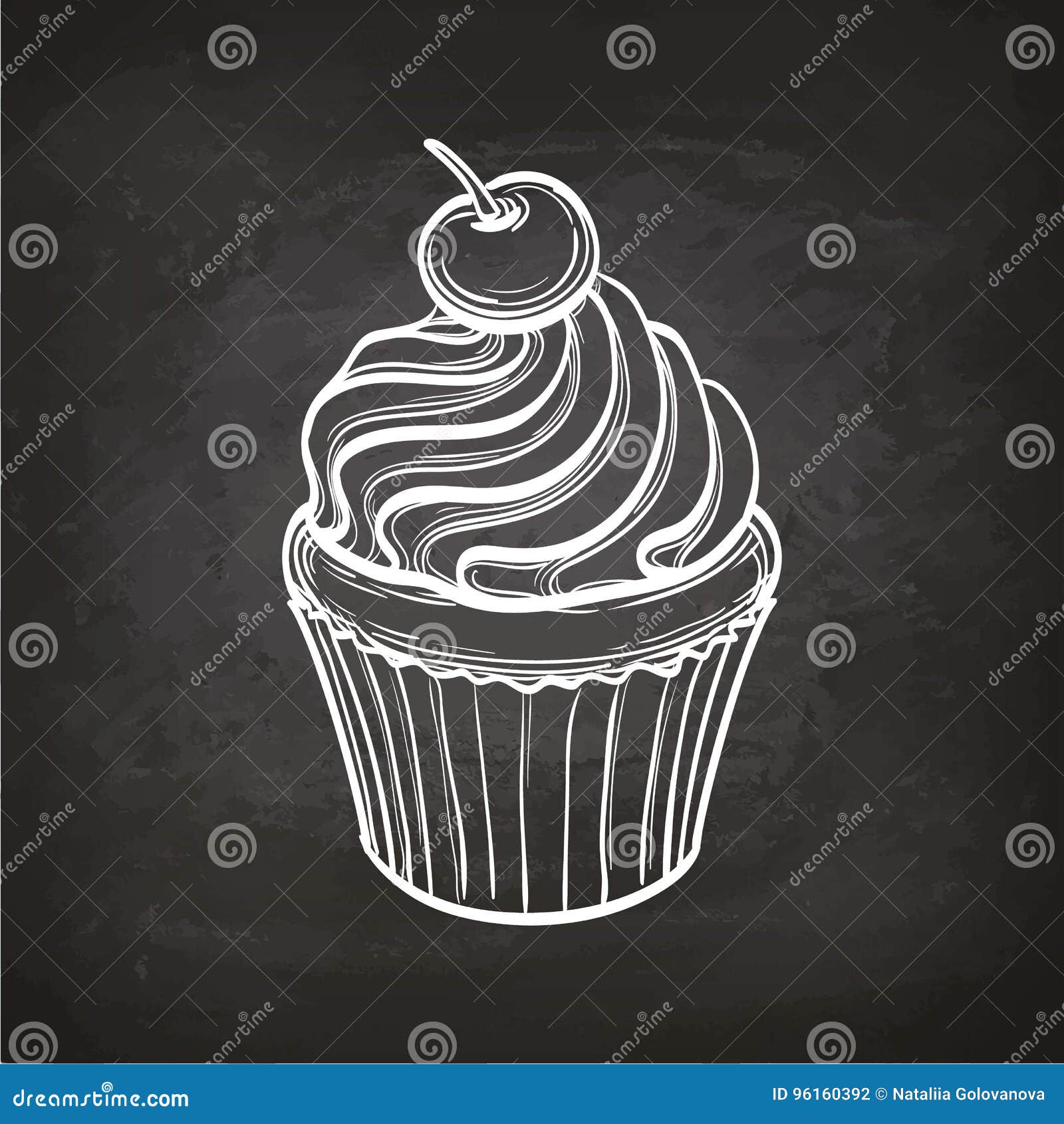 Cupcake with Cream Swirl Sketch. Gift Ba Graphic by onyxproj · Creative  Fabrica