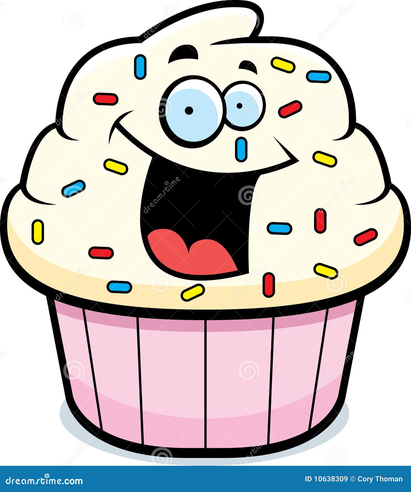 Cupcake Smiling stock vector. Illustration of cartoon ...