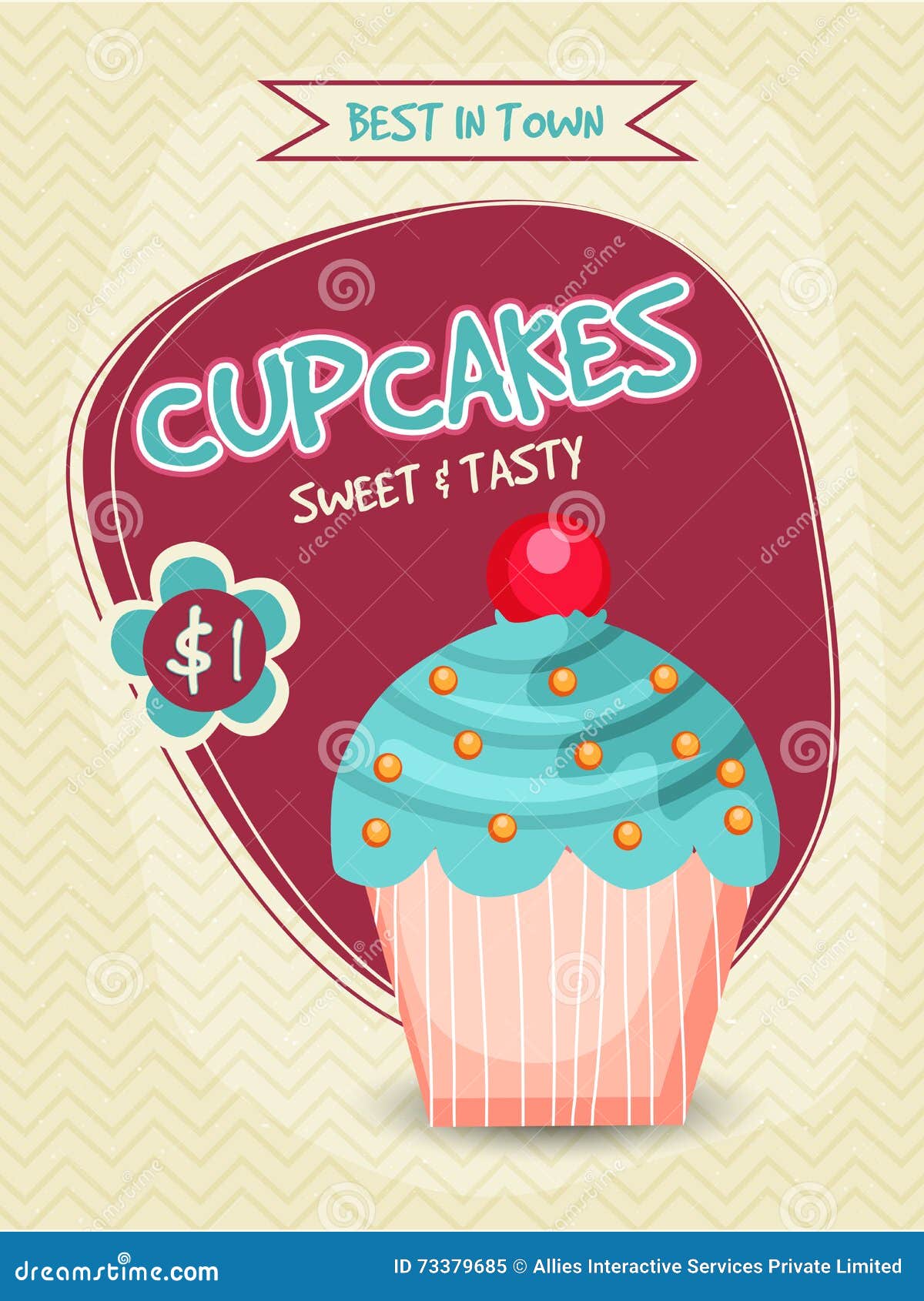 Cupcake Template, Banner, Flyer or Menu Card Design. Stock Throughout Cupcake Flyer Templates Free