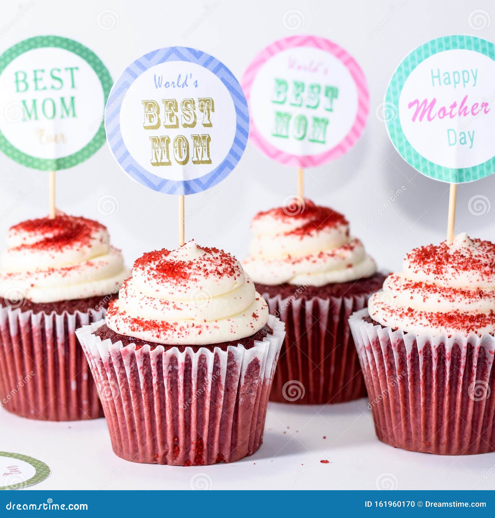 Download Cupcake Toppers Or Stickers For Happy Mothers Day, Round ...
