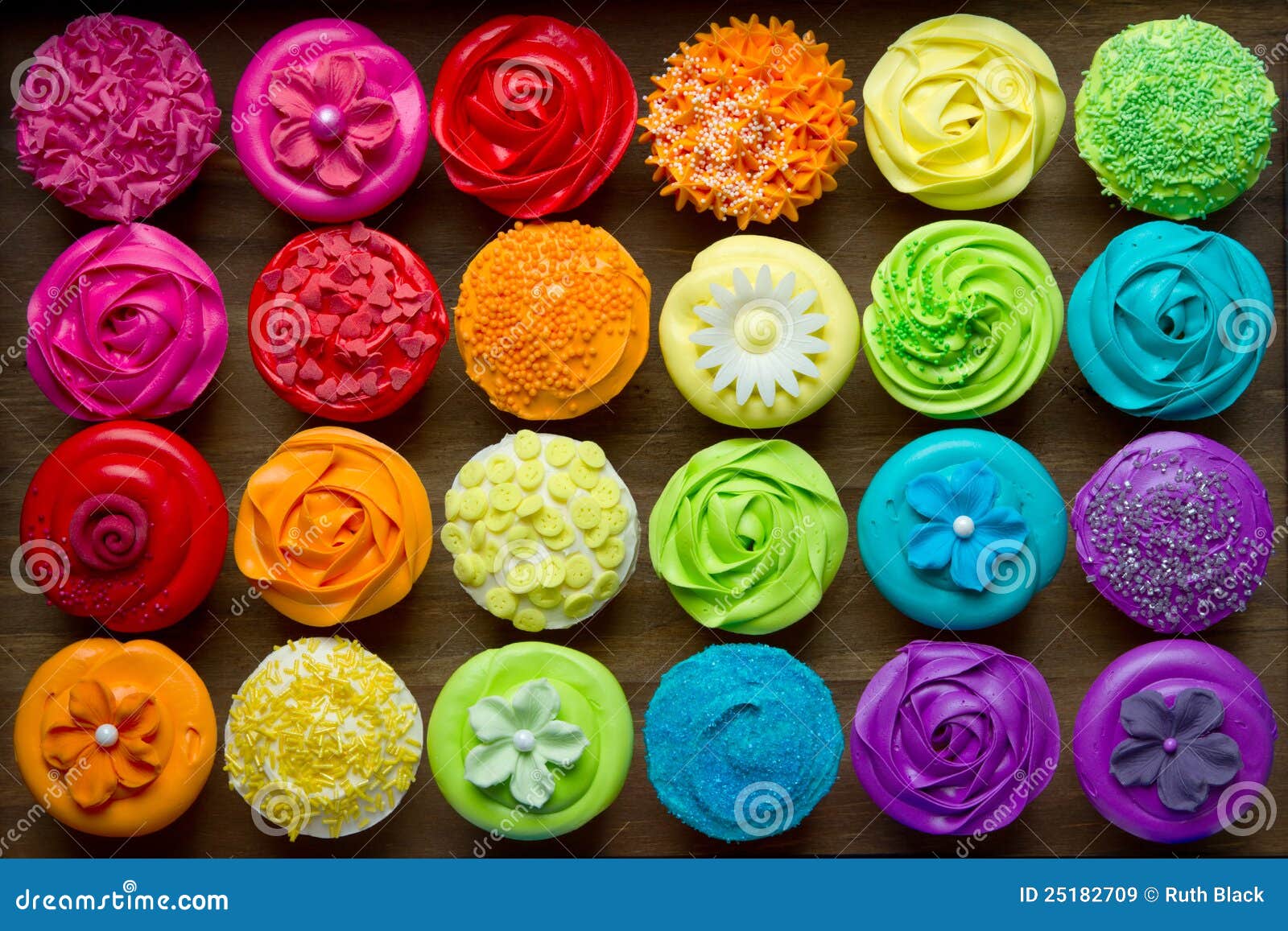 Cupcakes stock image. Image of frosted, multicolored - 25182709
