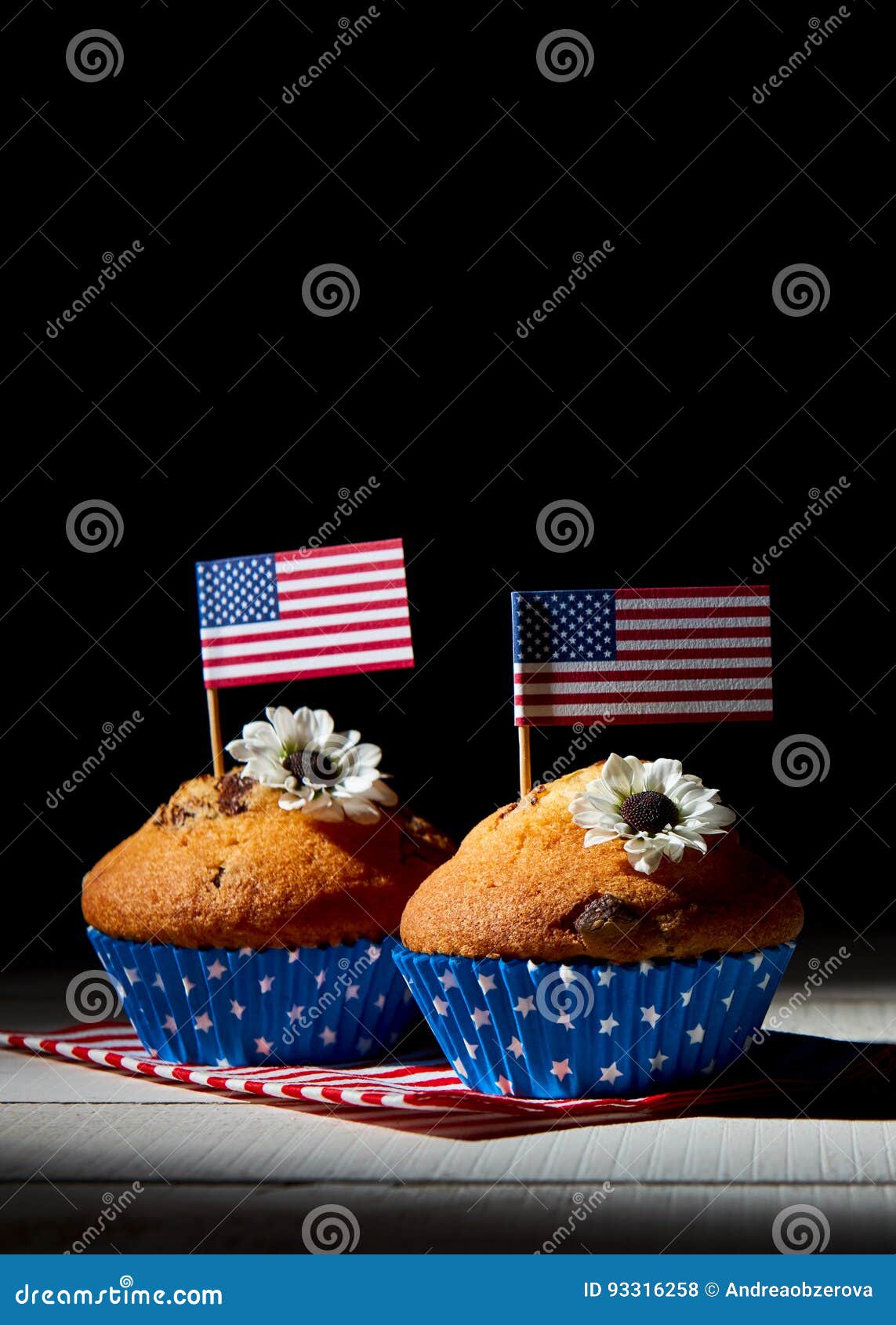 Cupcakes with American Flag Stock Photo Image of memorial, national