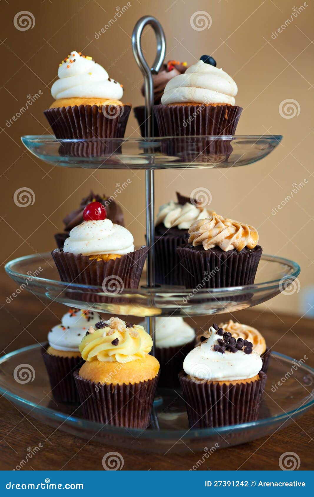 Cupcakes Party Tray stock photo. Image of fancy, decorated 27391242