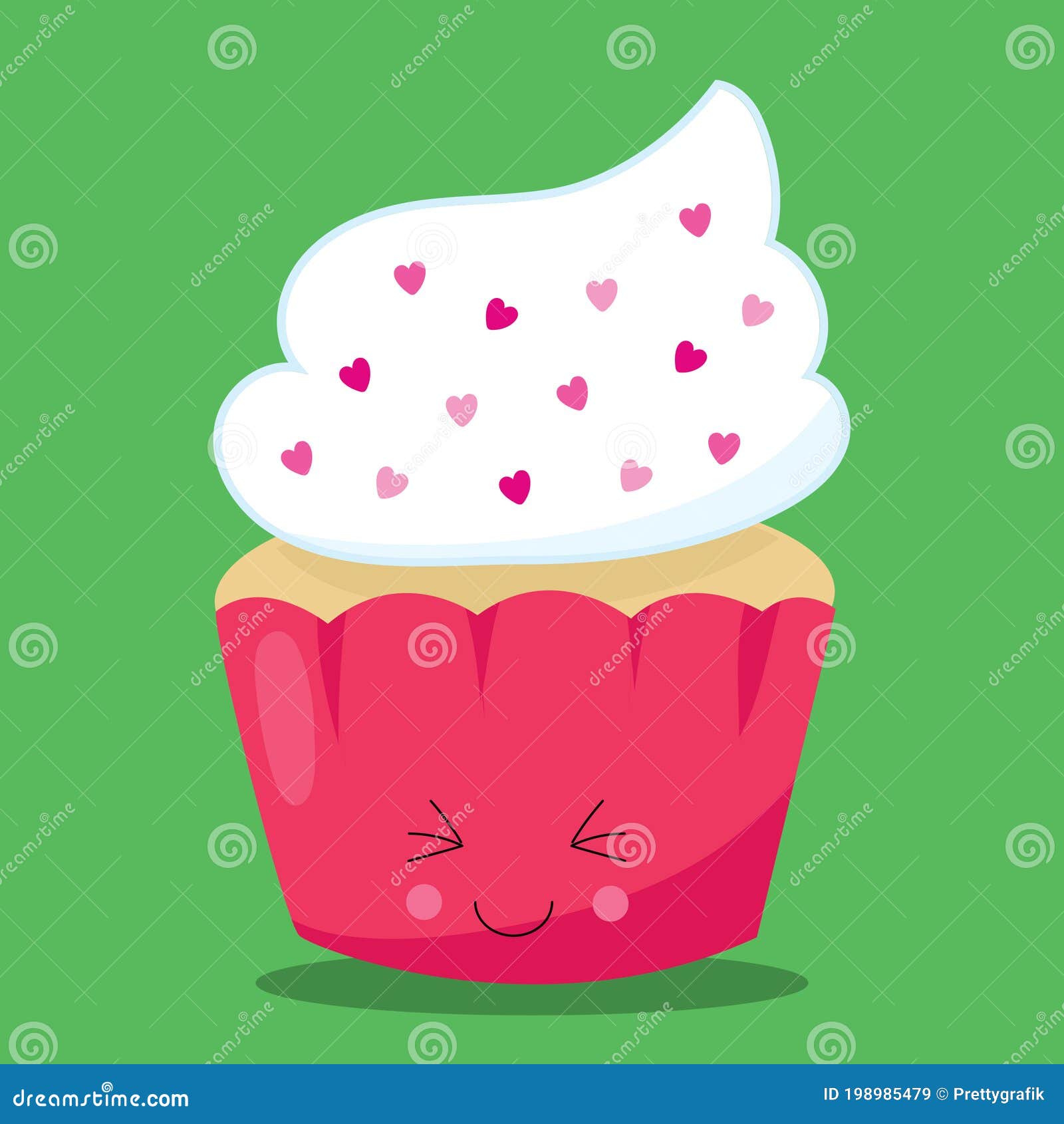 Cupcakes smiley 07 stock vector. Illustration of vector - 198985479