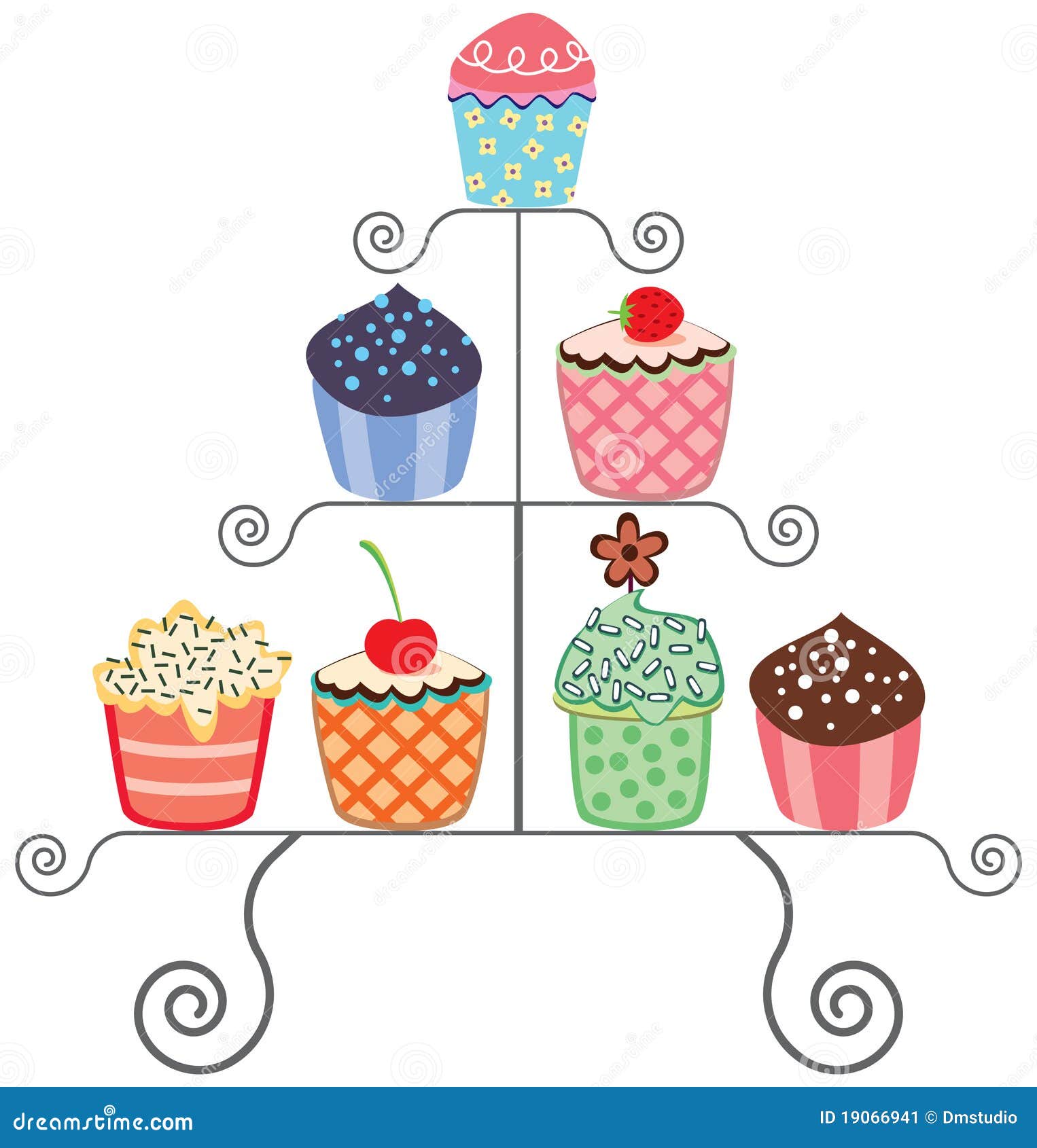 Cupcakes on a stand stock vector. Illustration of dessert 19066941
