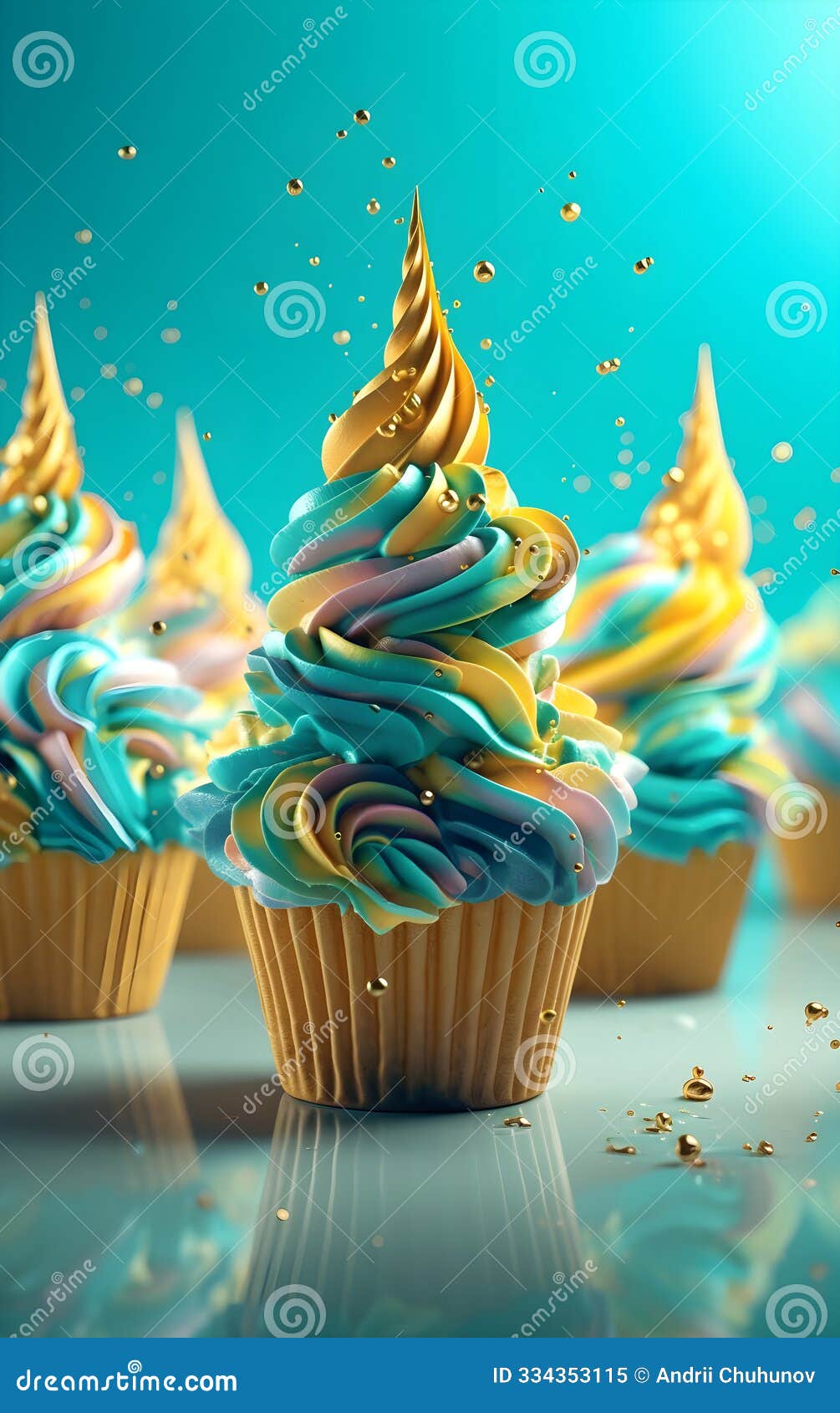 cupcakes with unicorn horns and colorful frosting