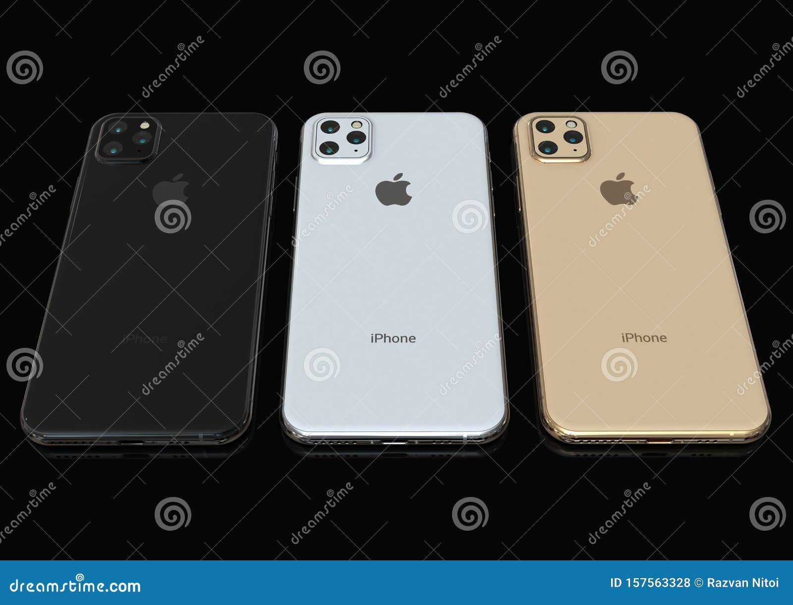 Apple Iphone 11 Pro 19 Rumored Design Simulation Editorial Stock Photo Illustration Of Flash Grey