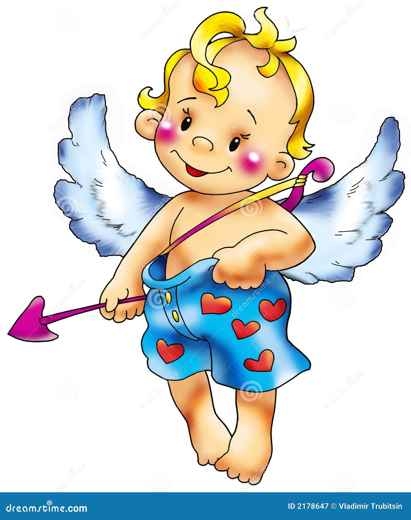 Cupid in intimate cowards. stock illustration. Illustration of