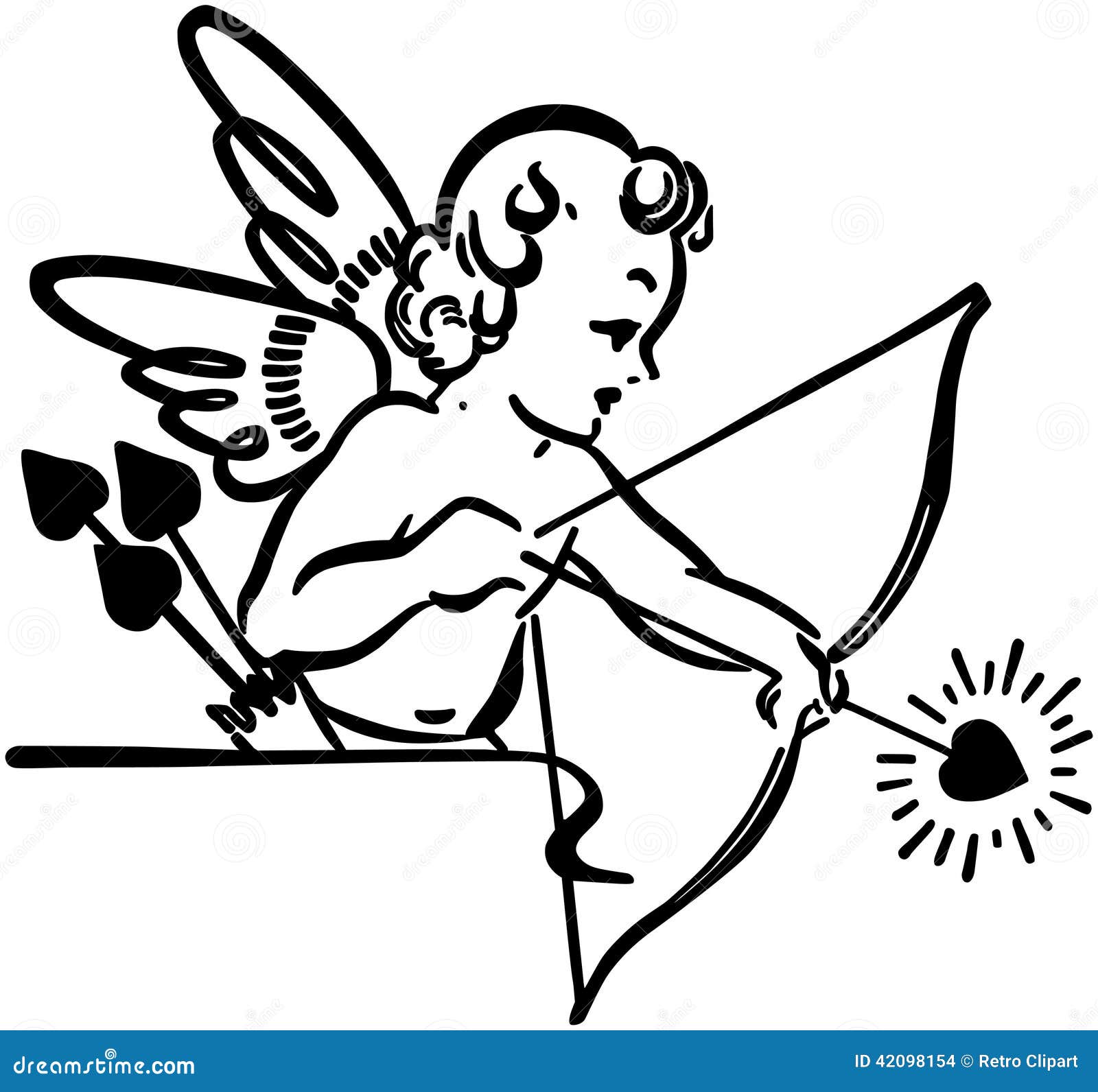 Cupid Shooting Arrow stock vector. Illustration of graphics 42098154