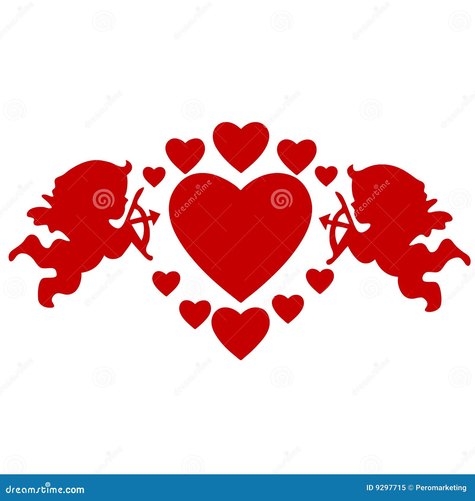 L'arc Et La Flèche De Cupidon Avec Un Coeur Clip Art Libres De