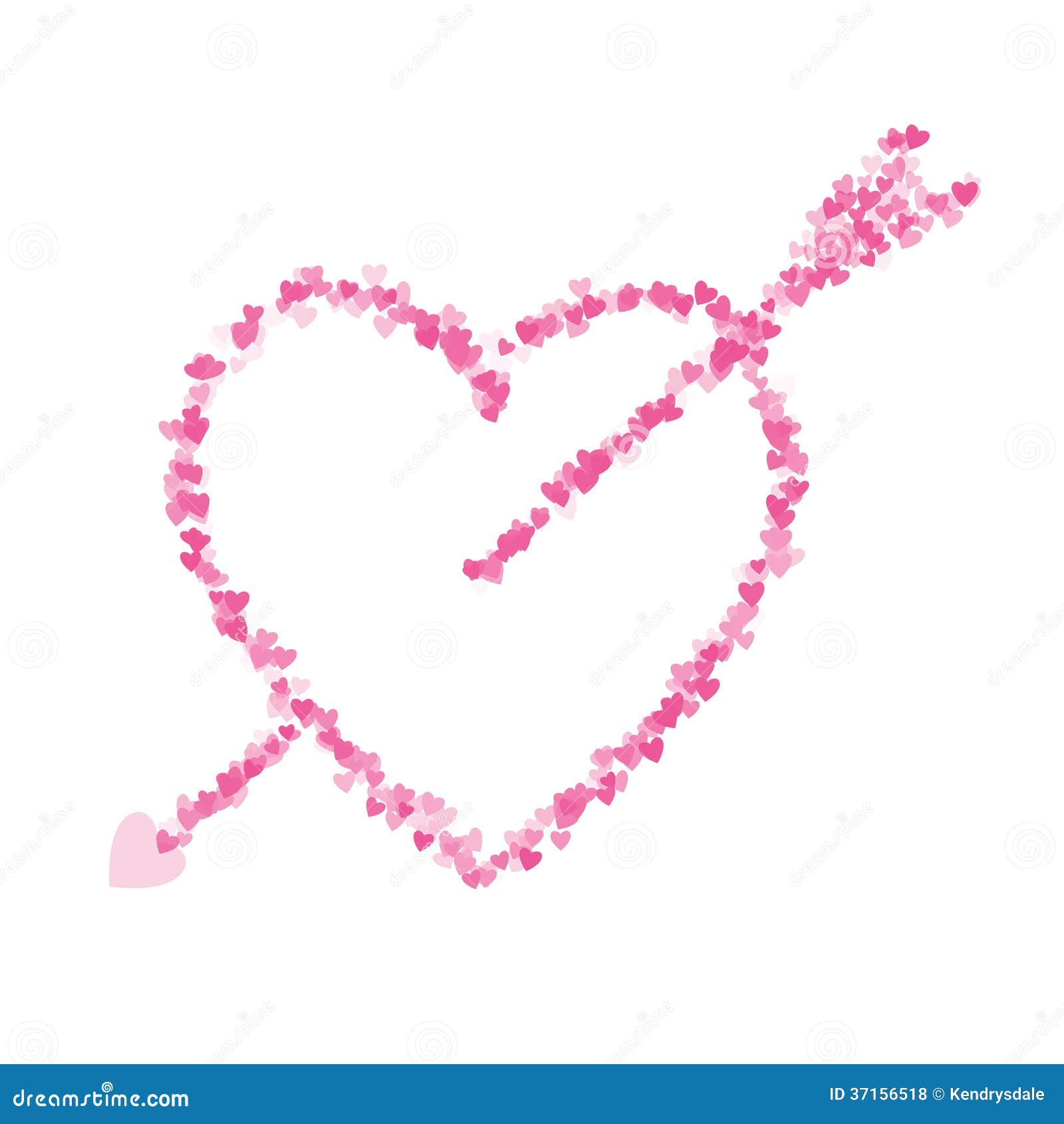 Cupids Arrow And Heart  Made Of Hearts  Royalty Free Stock 