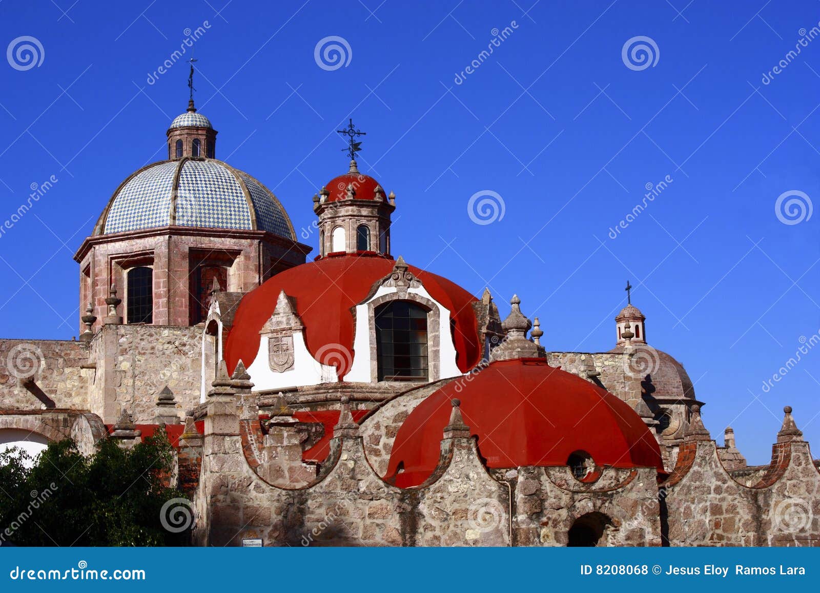 cupolas of convento del carmen in morelia, michoacan, mexico