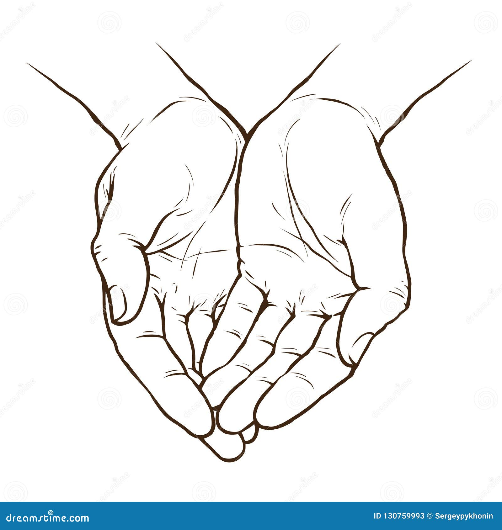 Cupped Hands Folded Arms Sketch Hand Drawn Vector Illustration Stock Vector Illustration Of Empty Deliver