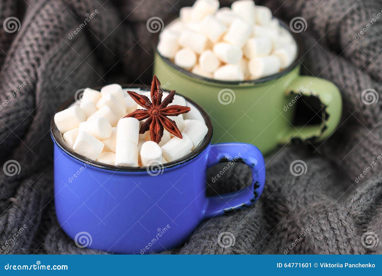 Cups of Cocoa with Marshmallows Stock Image Image of dessert